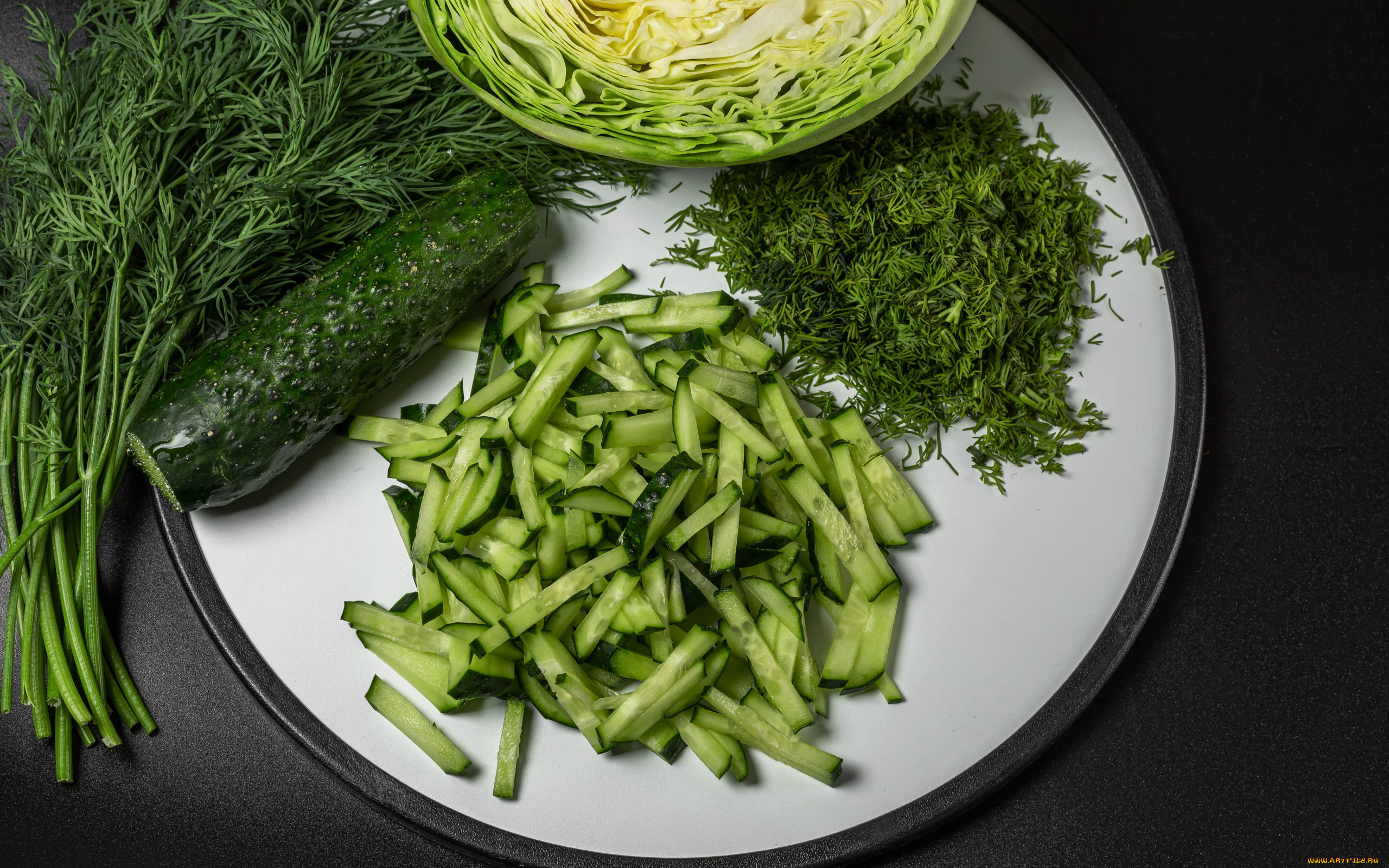 еда, овощи, белокочанная, капуста, огурец, укроп