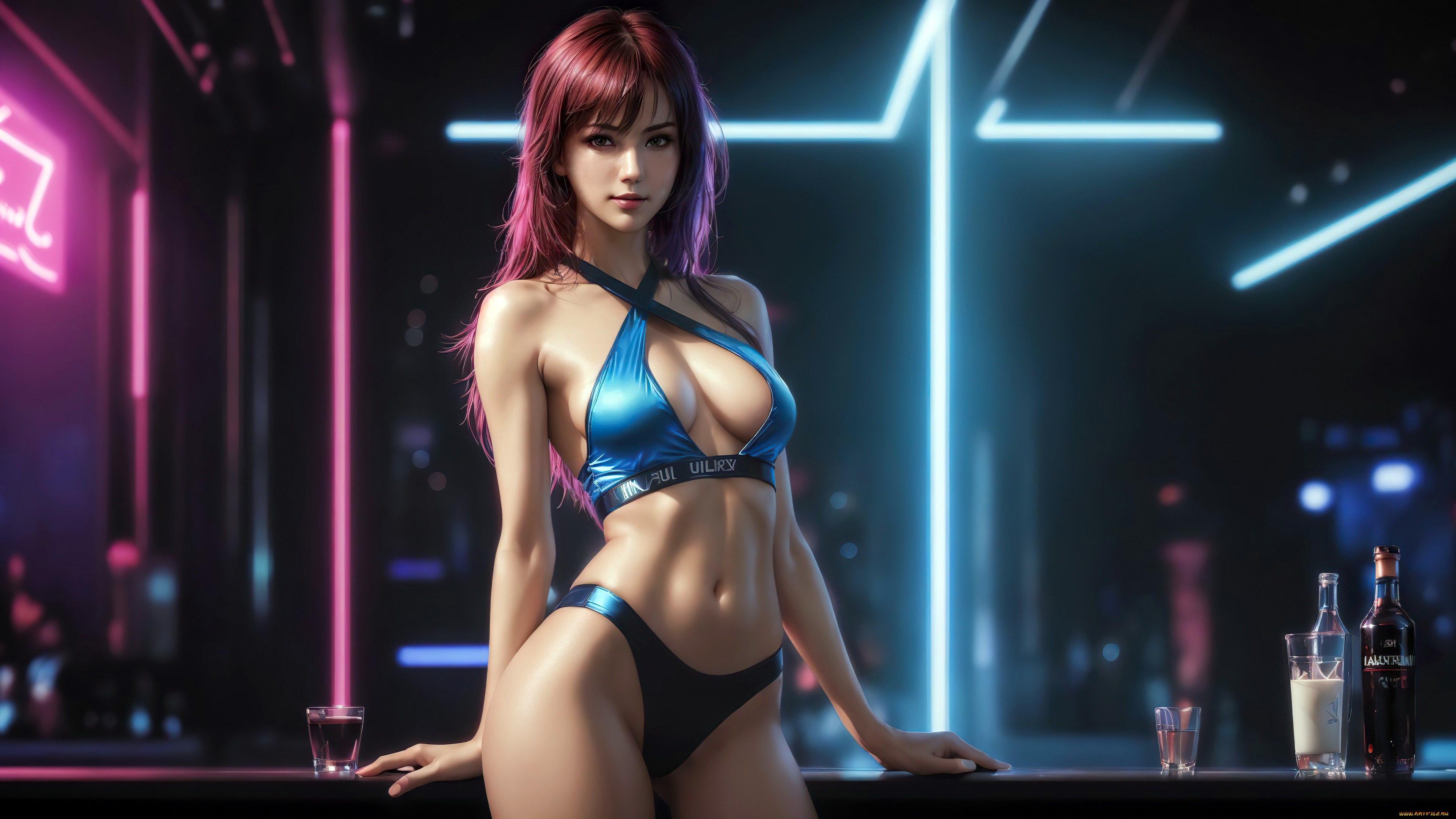3д, графика, люди, , people, girl, fantasy, art, neon, digital, stable, diffusion