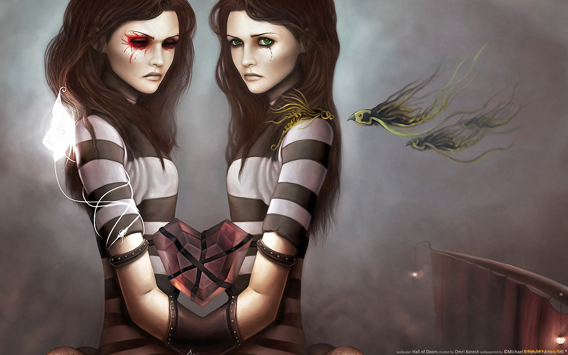 hall, of, doors, фэнтези, девушки