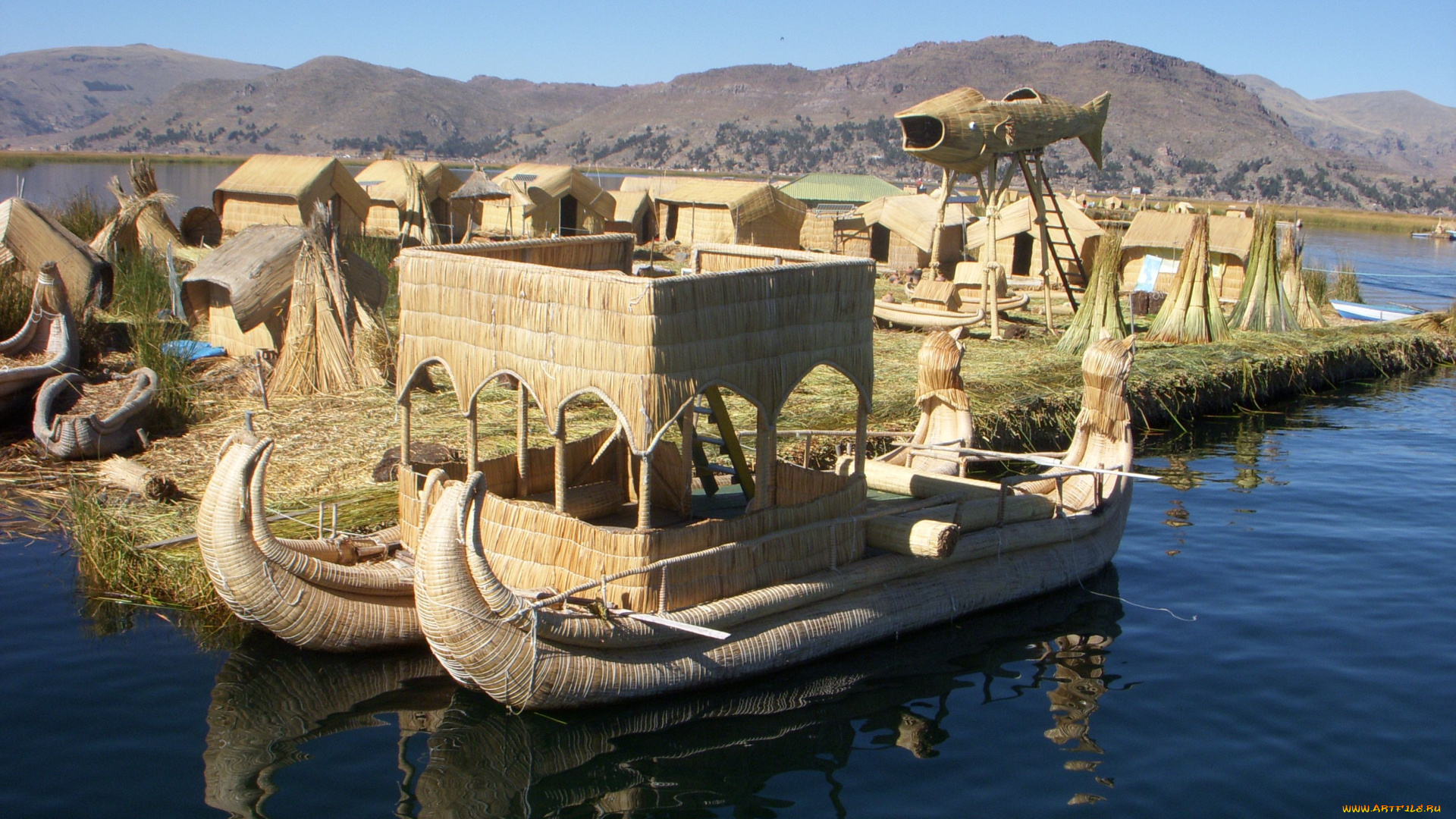 floating, islands, puno, peru, корабли, другое, перу