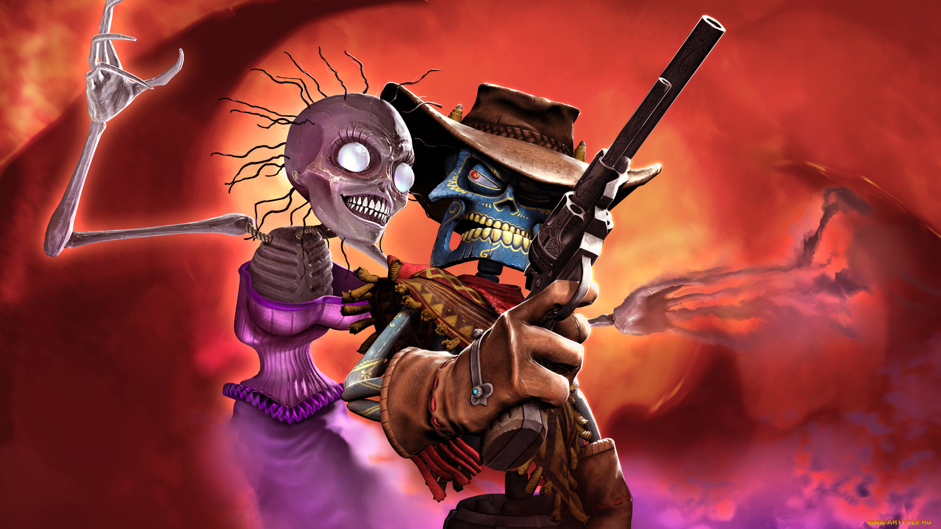 the, gunstringe, видео, игры, скелет