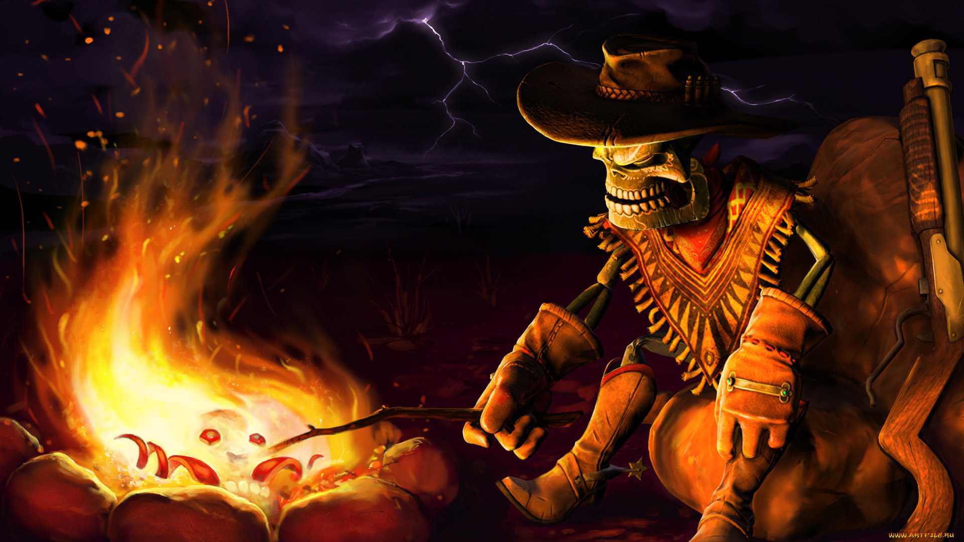 the, gunstringe, видео, игры, скелет