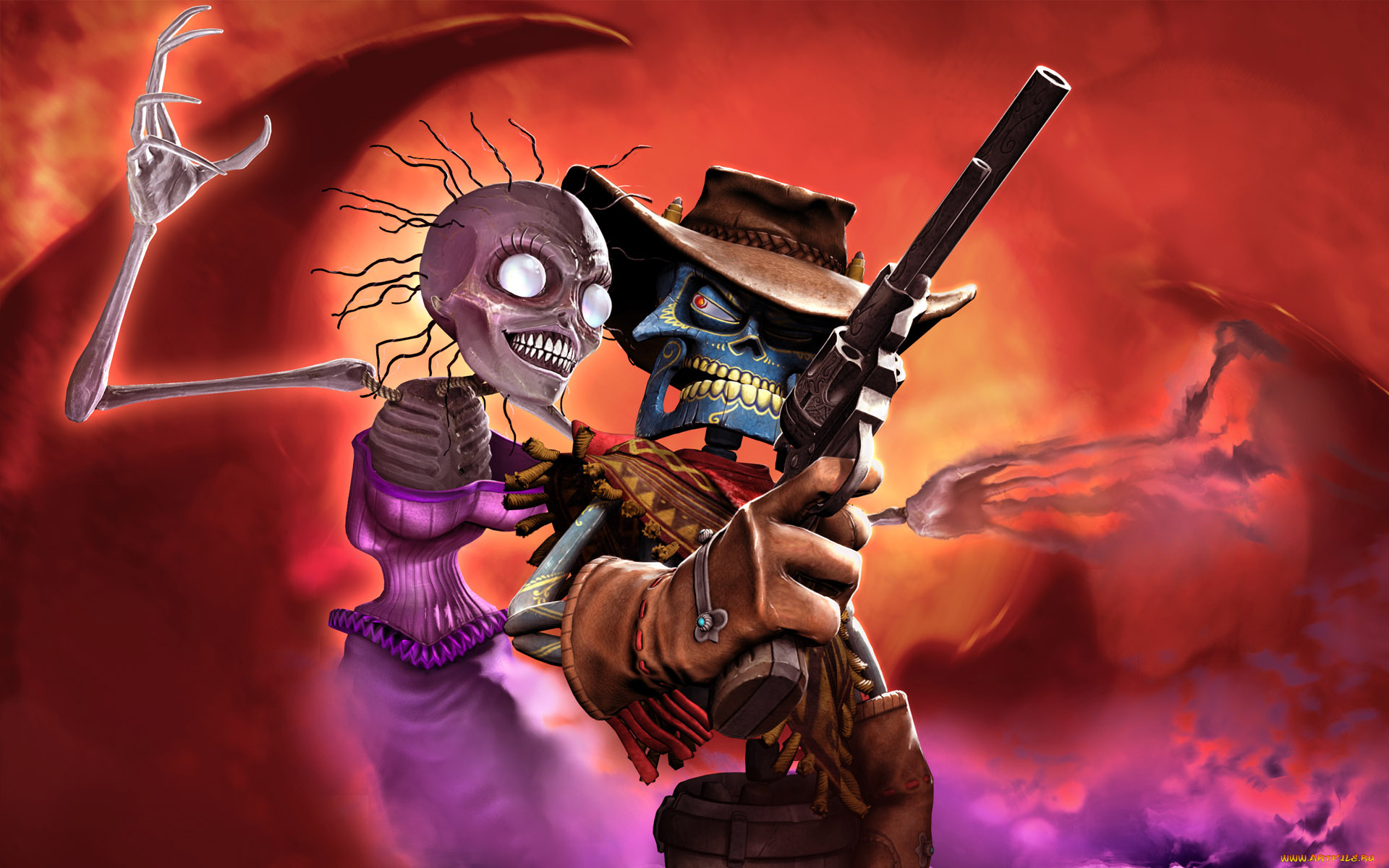 the, gunstringe, видео, игры, скелет