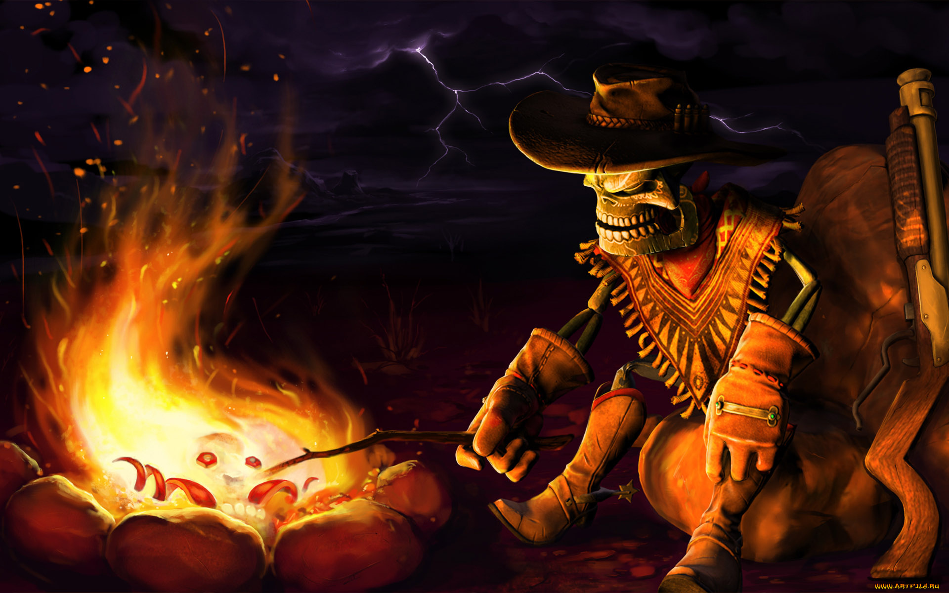 the, gunstringe, видео, игры, скелет