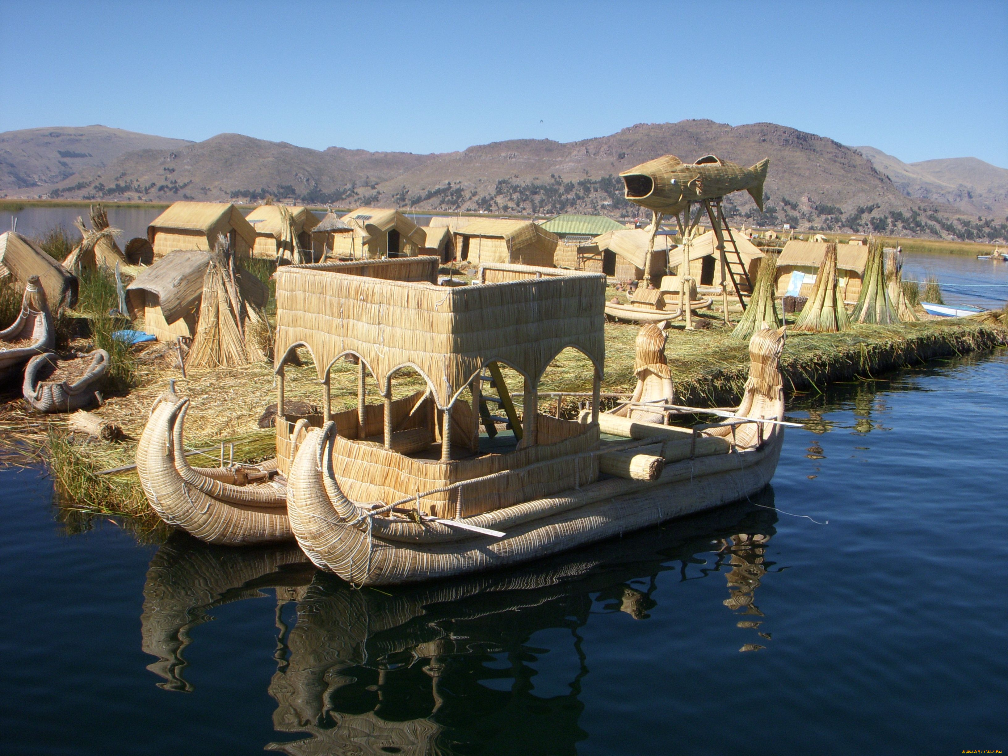 floating, islands, puno, peru, корабли, другое, перу