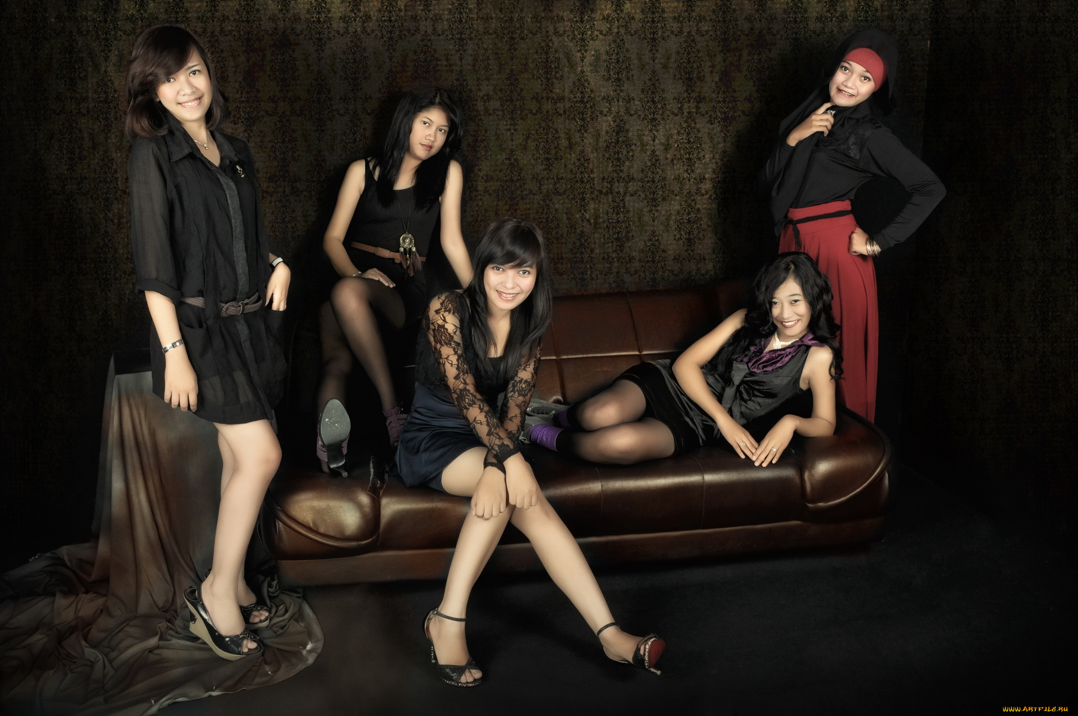 -Unsort, Азиатки, девушки, unsort, азиатки, диван