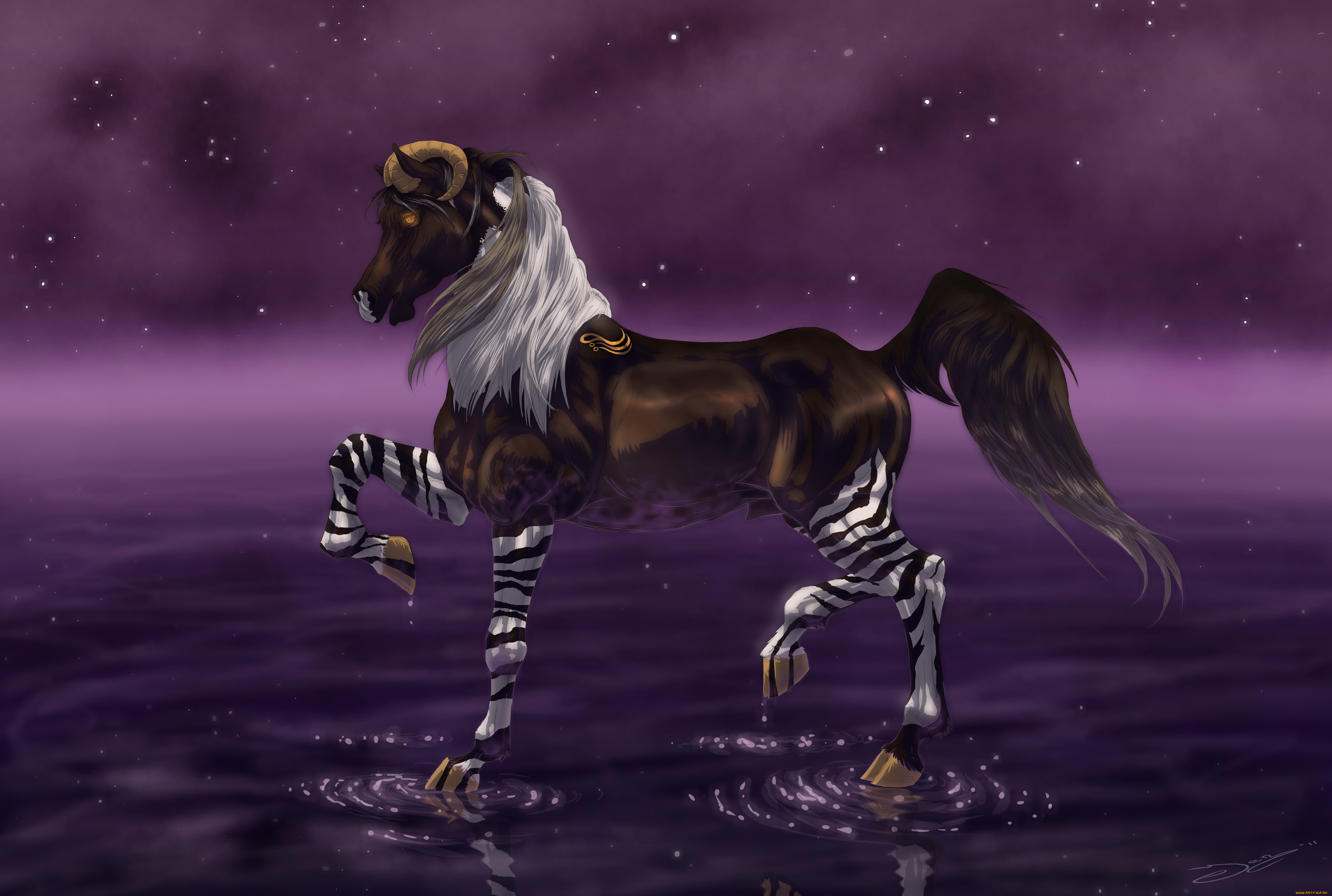 рисованные, животные, сказочные, мифические, лошадь