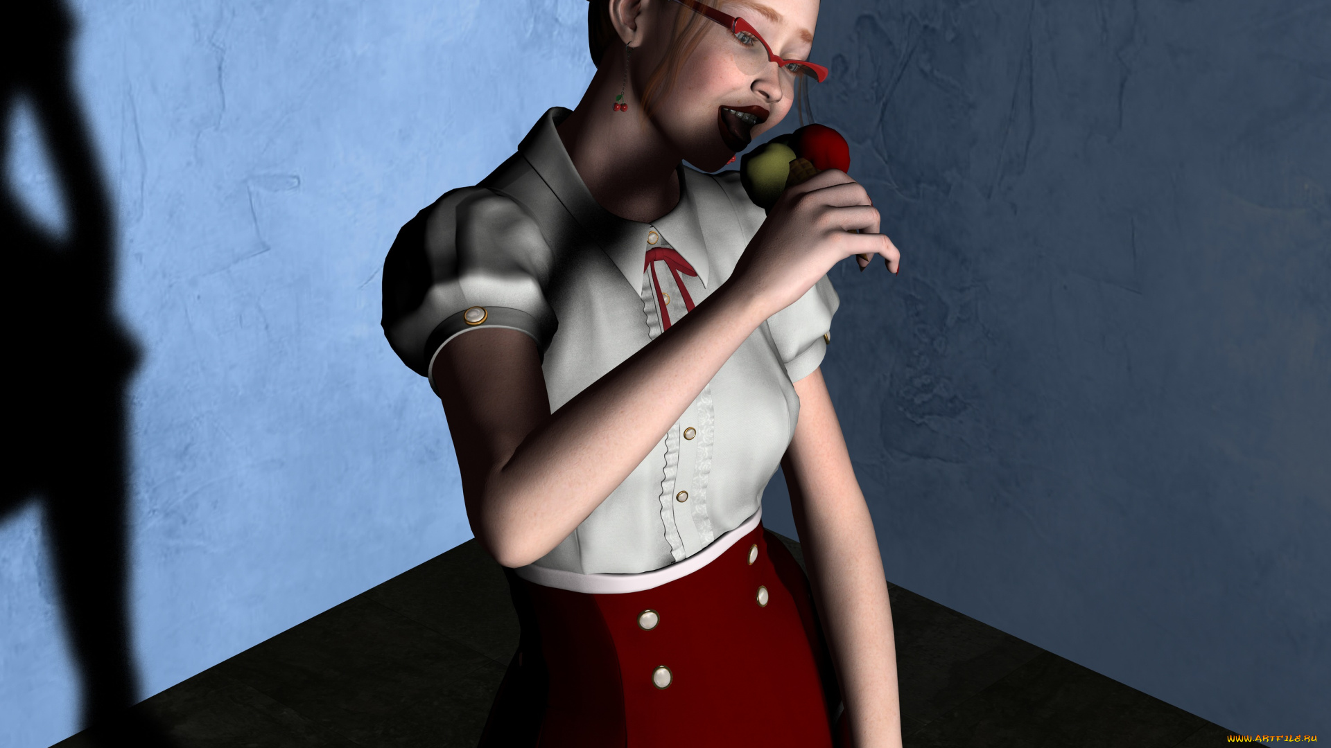 3д, графика, люди, , people, очки, взгляд, девушка