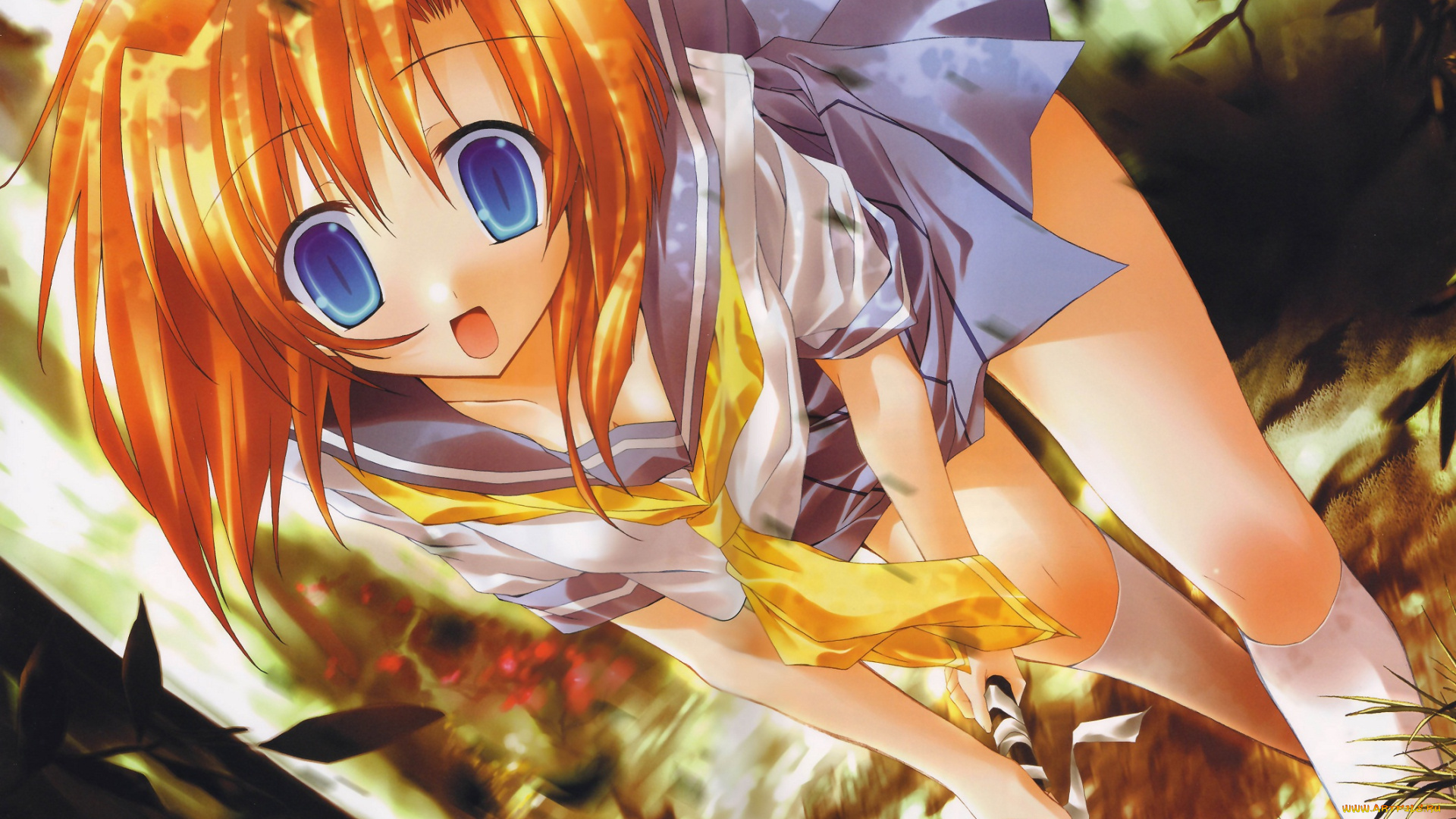 аниме, higurashi, no, naku, koro, ni, rena, ryuuguu, рыжая, девушка