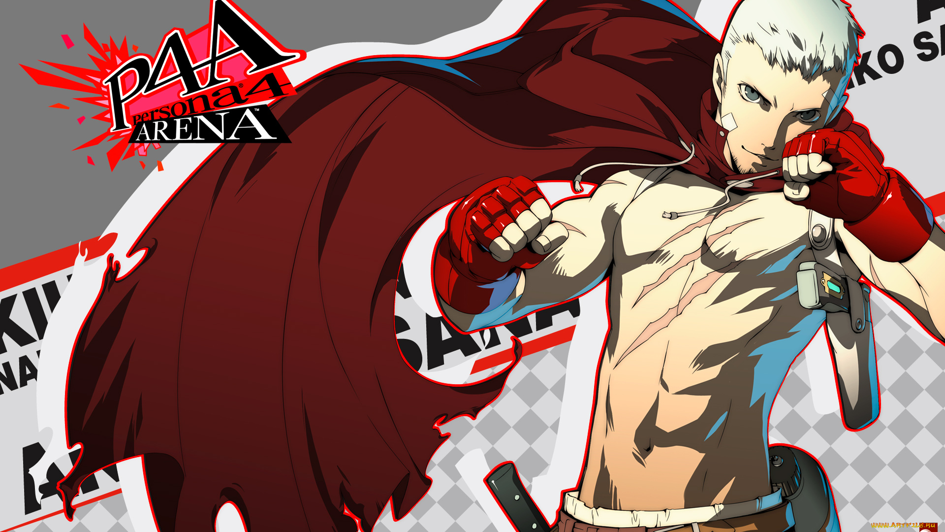 аниме, persona, 4, парень, торс, кулаки, улыбка, взгляд