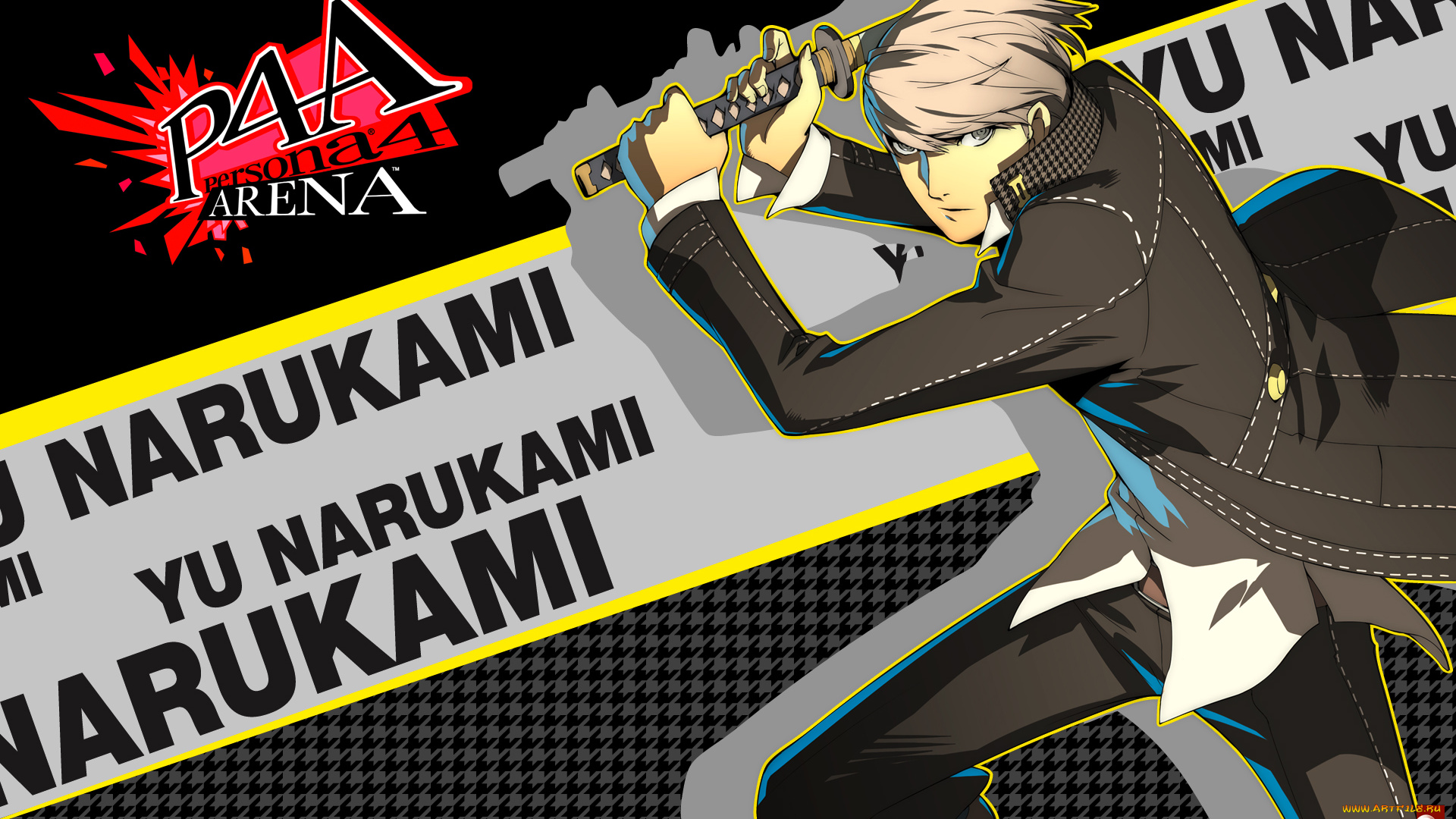 аниме, persona, 4, взгляд, оружие, парень