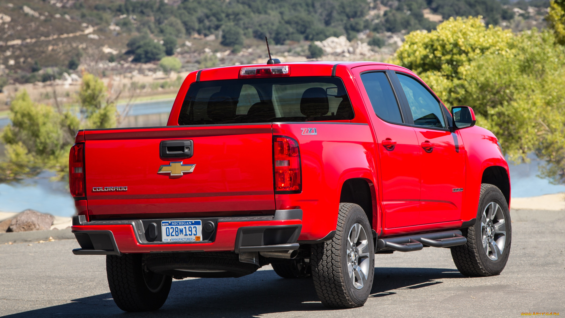 автомобили, chevrolet, 2015г, красный, cab, double, z71, colorado