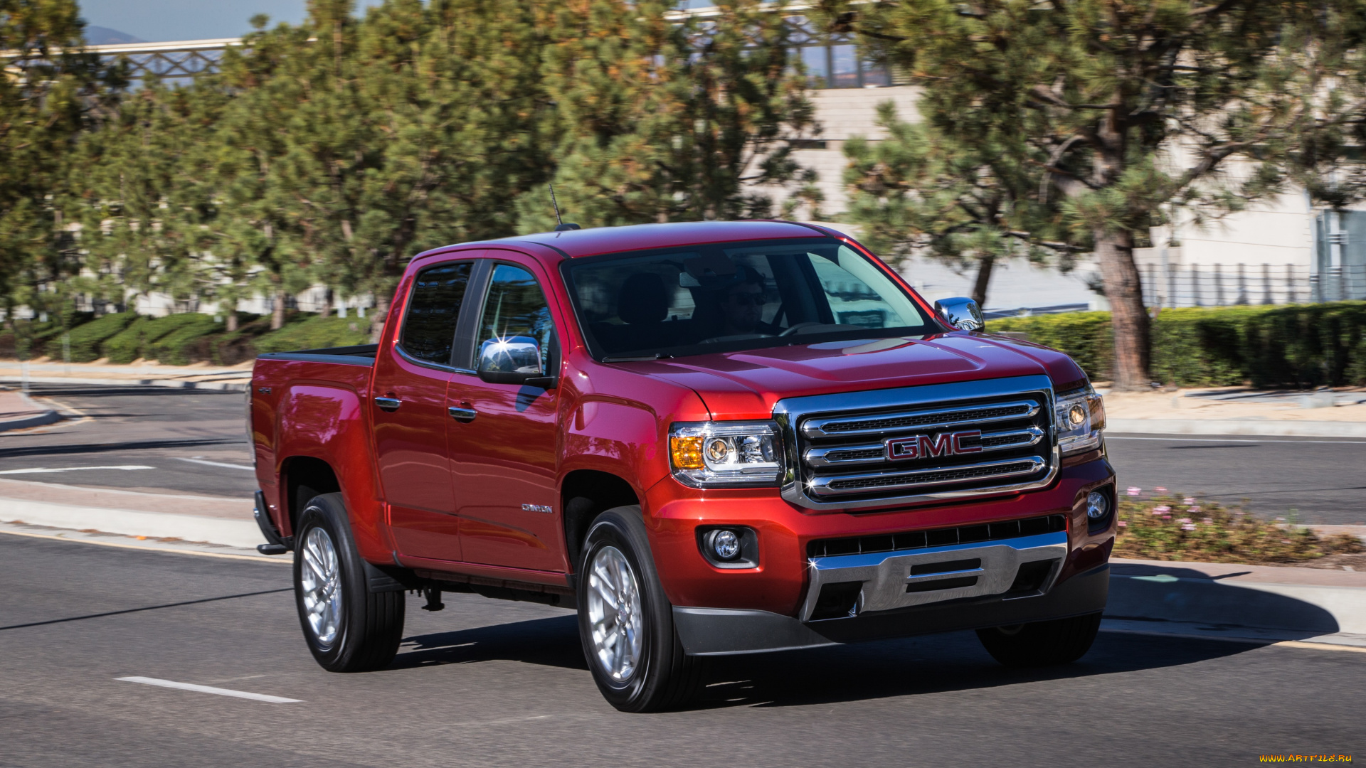 автомобили, gm-gmc, красный, canyon, slt, crew, cab, gmc, 2015г