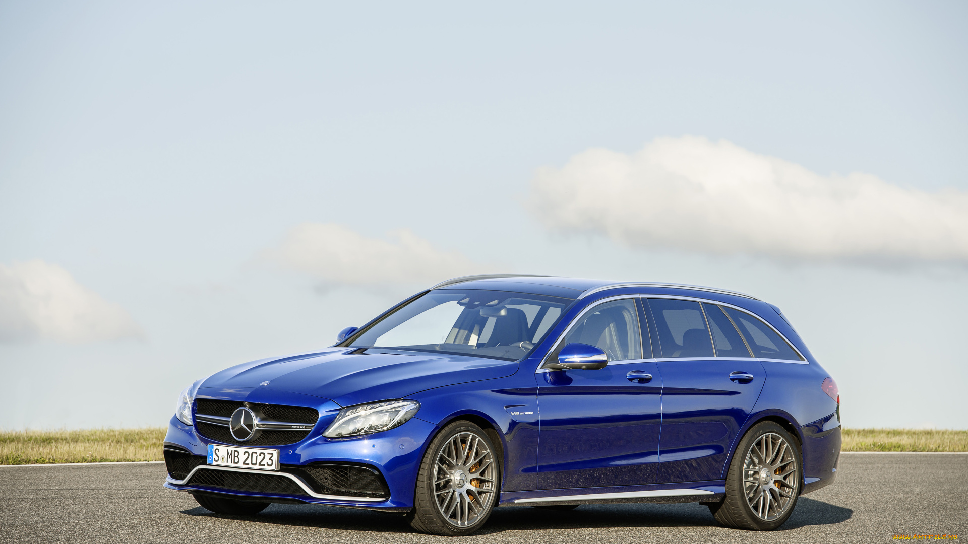 автомобили, mercedes-benz, estate, с, 63, s, синий, 2014г, s205, -amg, mercedes