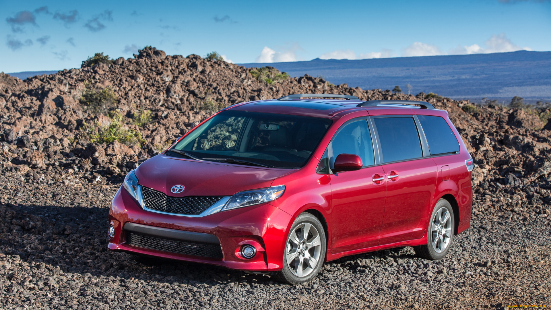 автомобили, toyota, вишневый, 2015г, se, sienna