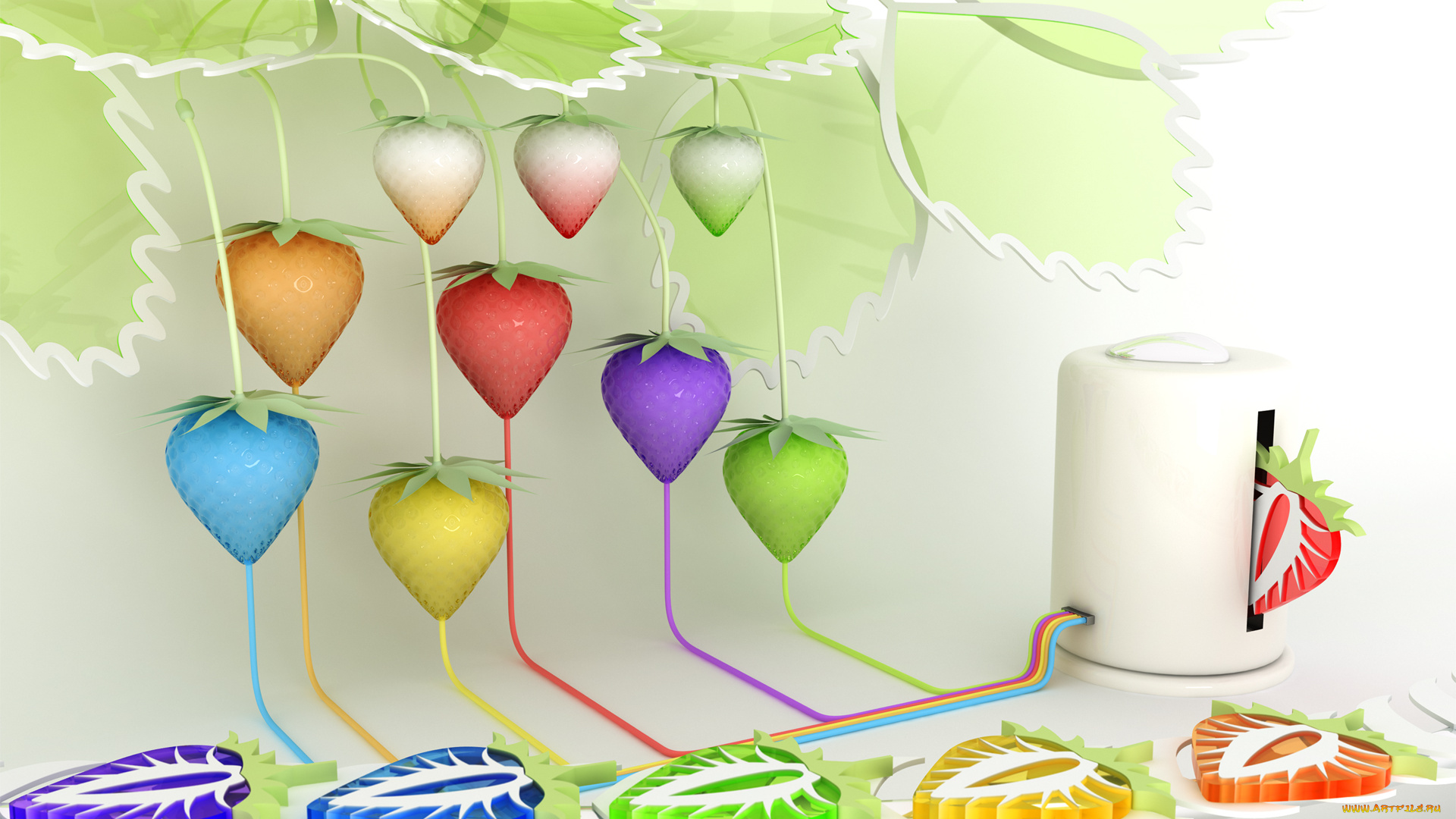 векторная, графика, еда, клубника