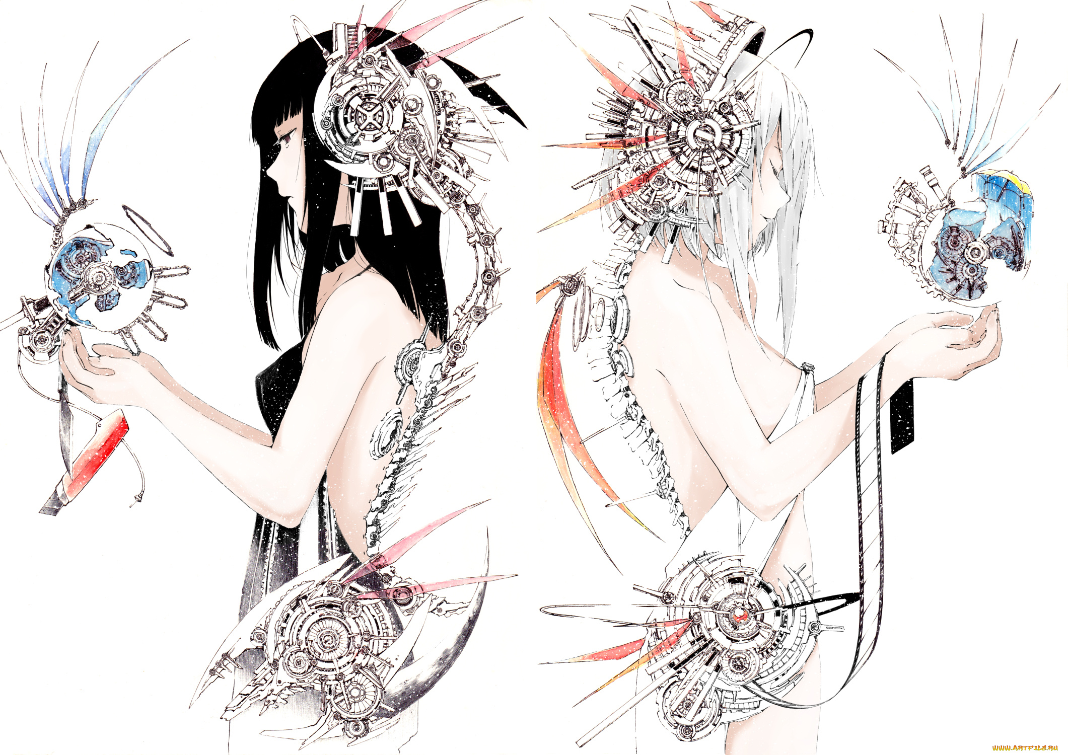 аниме, -headphones, &, instrumental, наушники, хребет, технологии, девушки, kaede2754