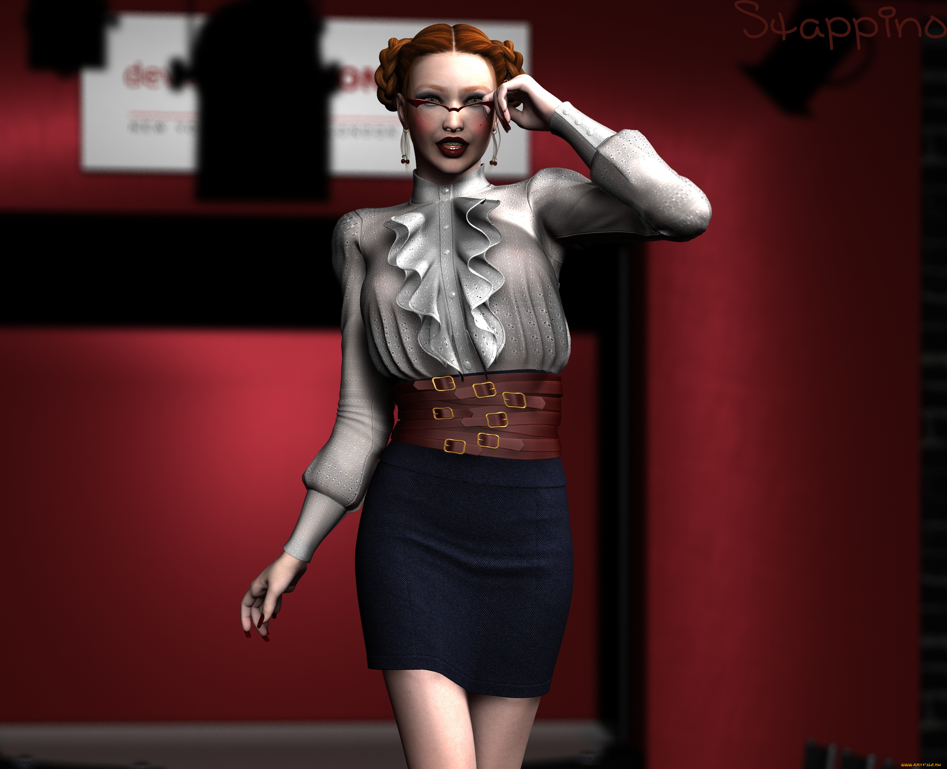 3д, графика, люди, , people, взгляд, очки, девушка