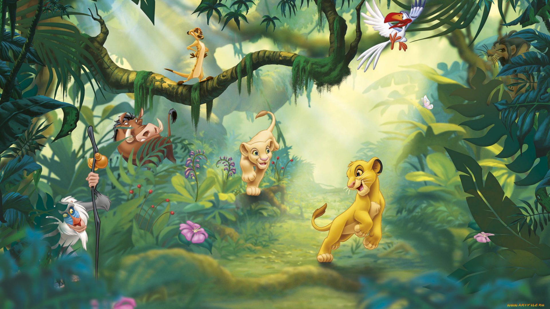 мультфильмы, the, lion, king, малыши, прогулка, настроение, друзья, звери, детская, джунгли, лето, король, лев, мультфильм