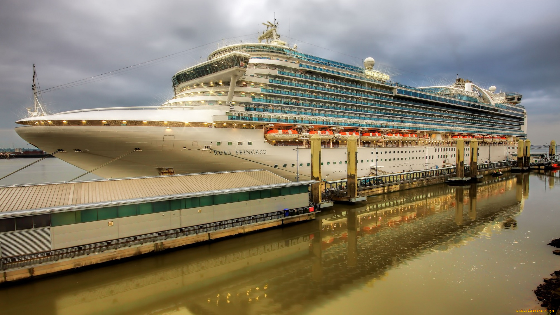 ruby, princess, корабли, лайнеры, круиз, причал, лайнер, океанский