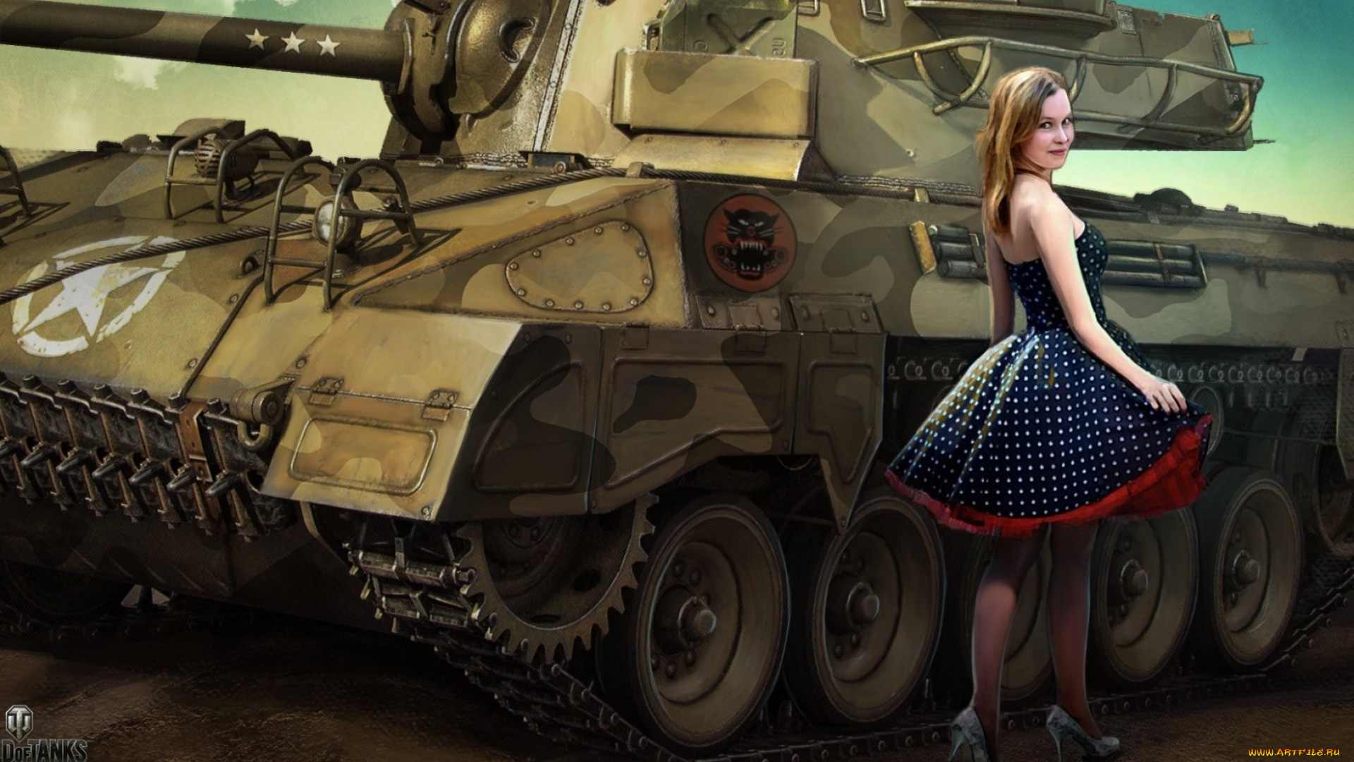 видео, игры, мир, танков, , world, of, tanks, девушка, танк