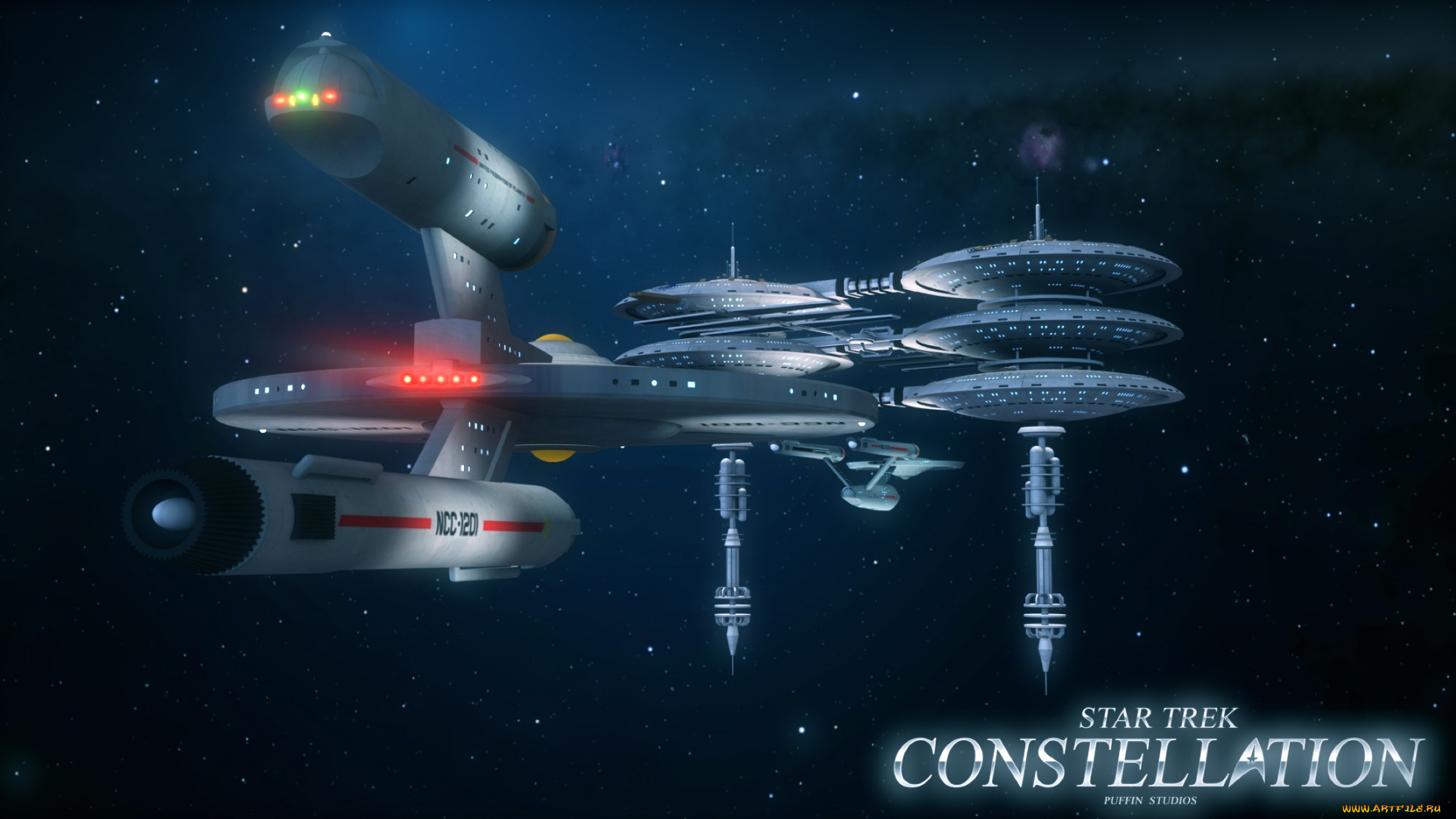 видео, игры, star, trek, constellation, космический, корабль, полет, вселенная