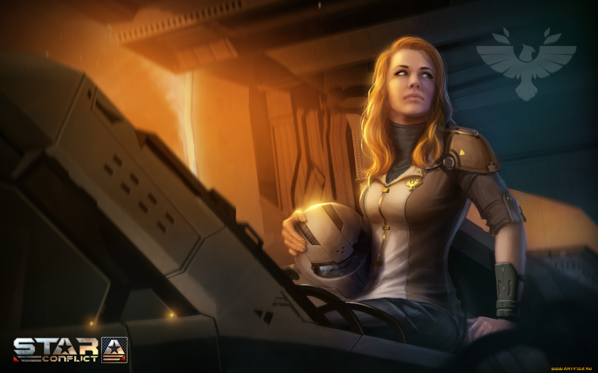 видео, игры, star, conflict, фон, взгляд, девушка