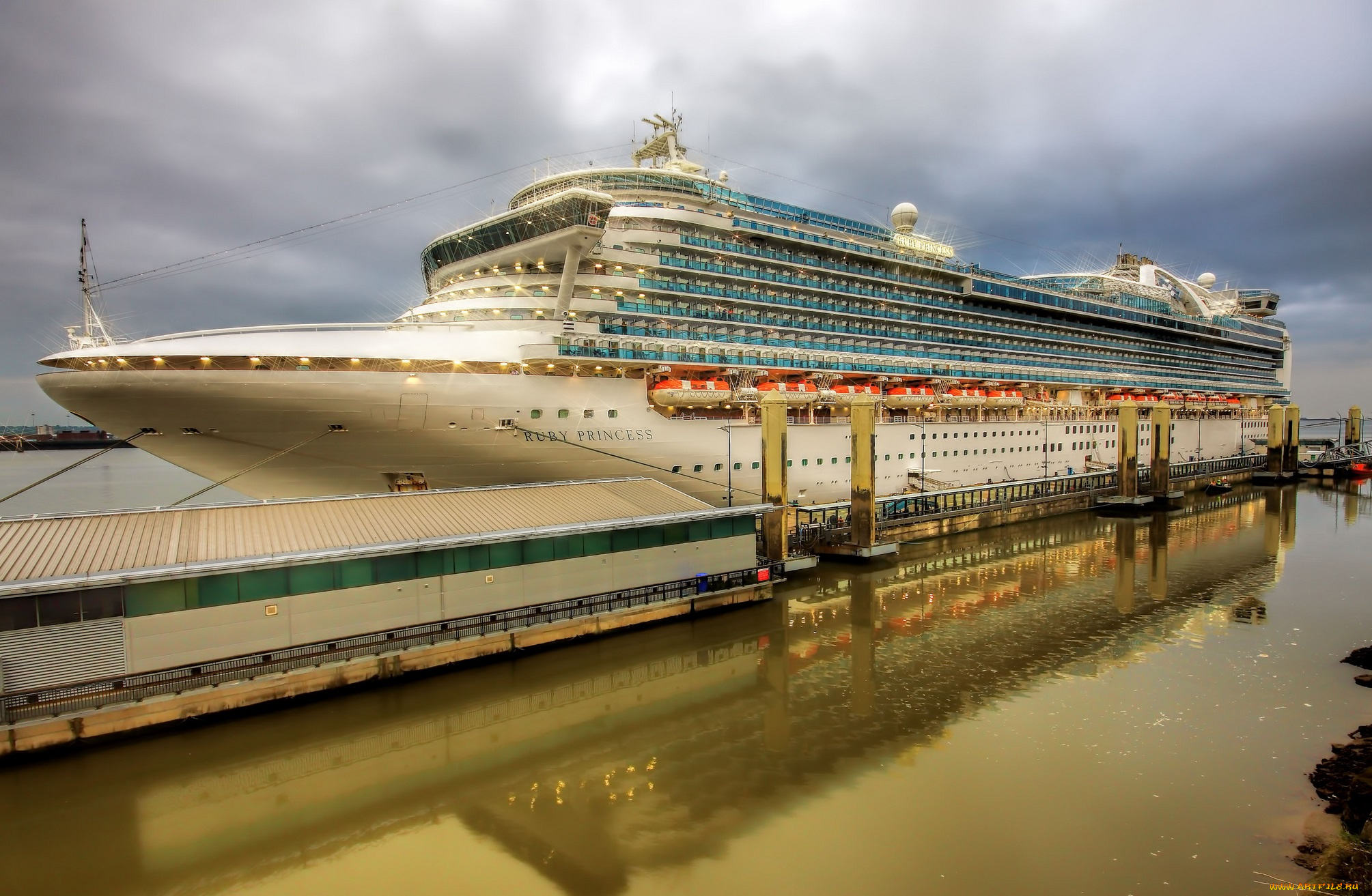 ruby, princess, корабли, лайнеры, круиз, причал, лайнер, океанский