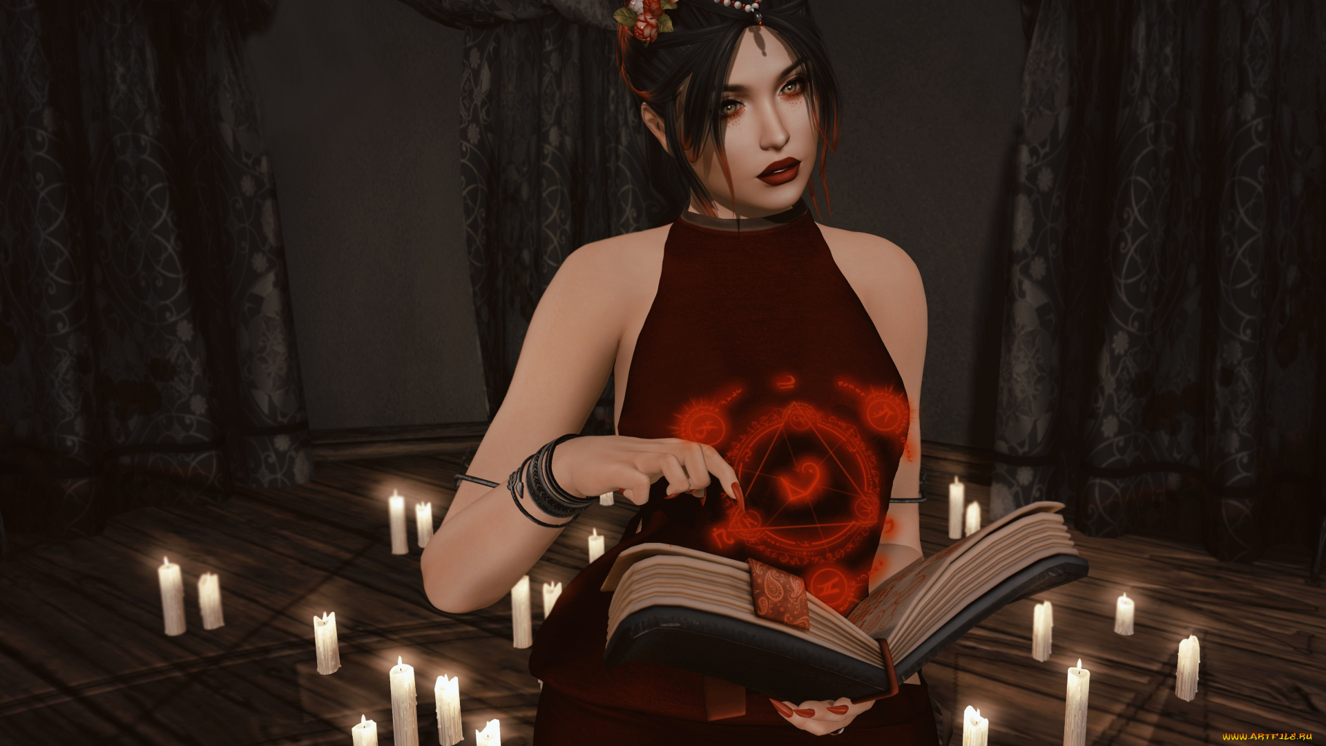 3д, графика, фантазия, , fantasy, девушка, взгляд, фон