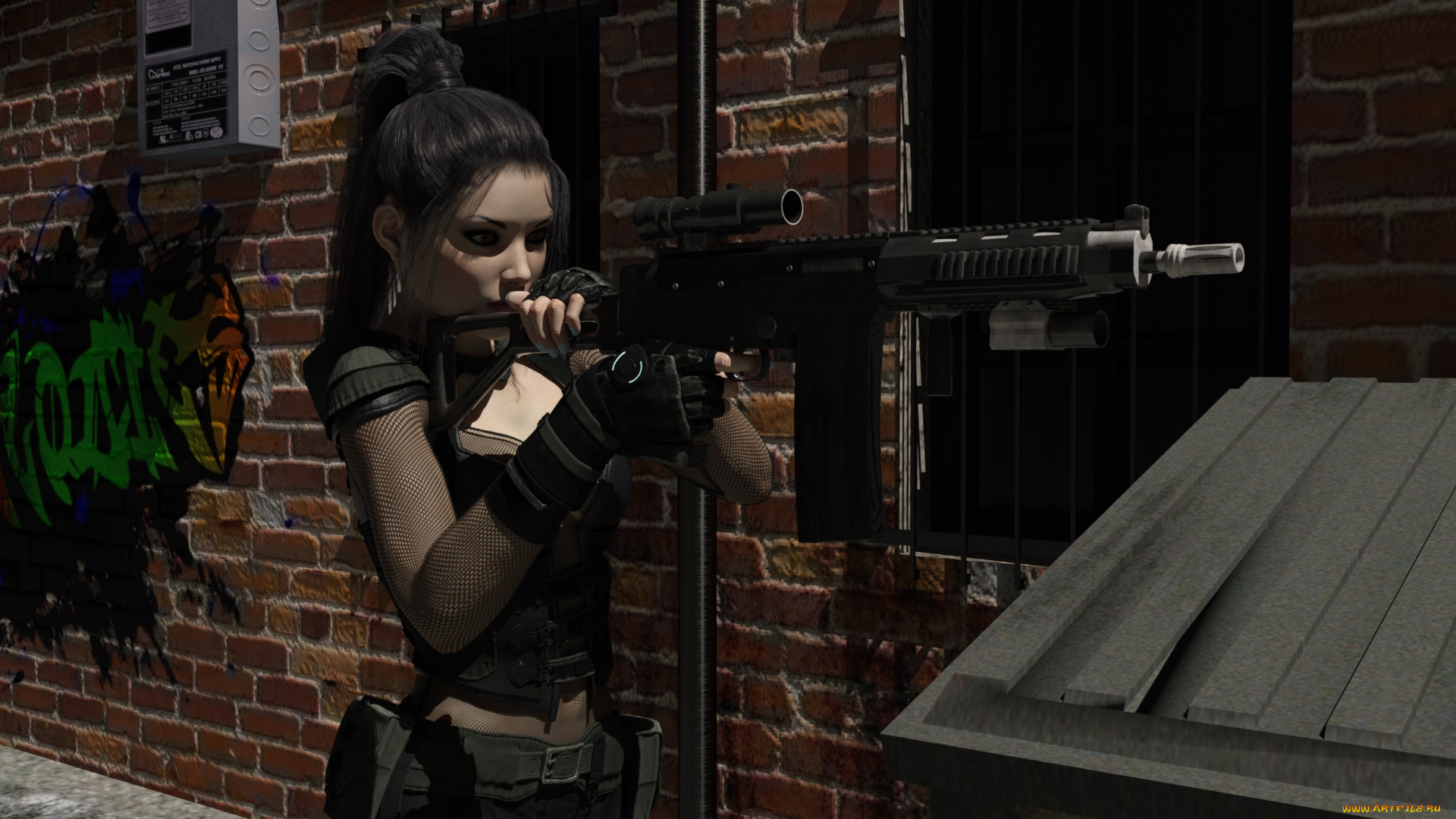 3д, графика, фантазия, , fantasy, фон, взгляд, девушка