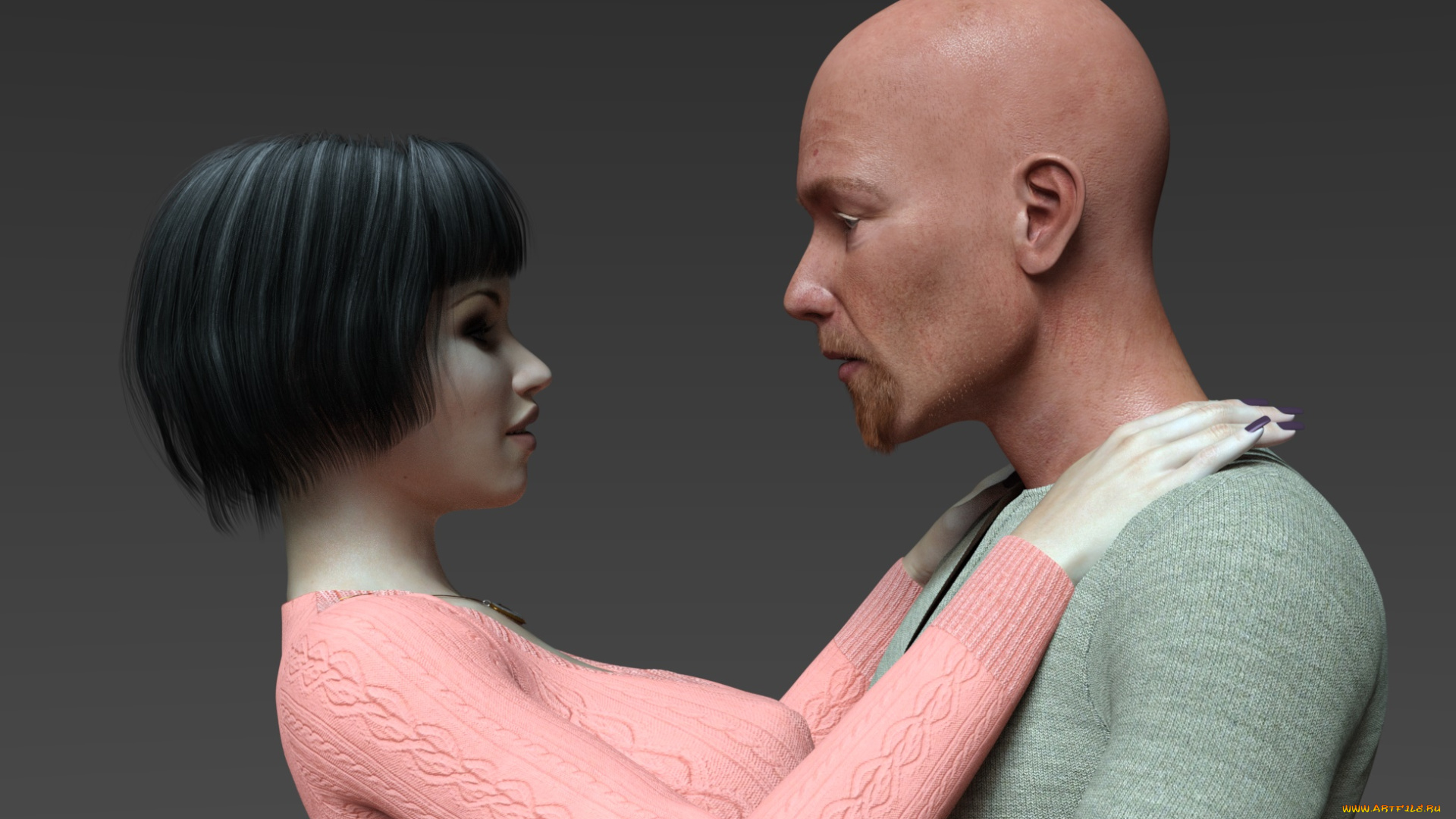 3д, графика, романтика, , romantics, девушка, взгляд, фон