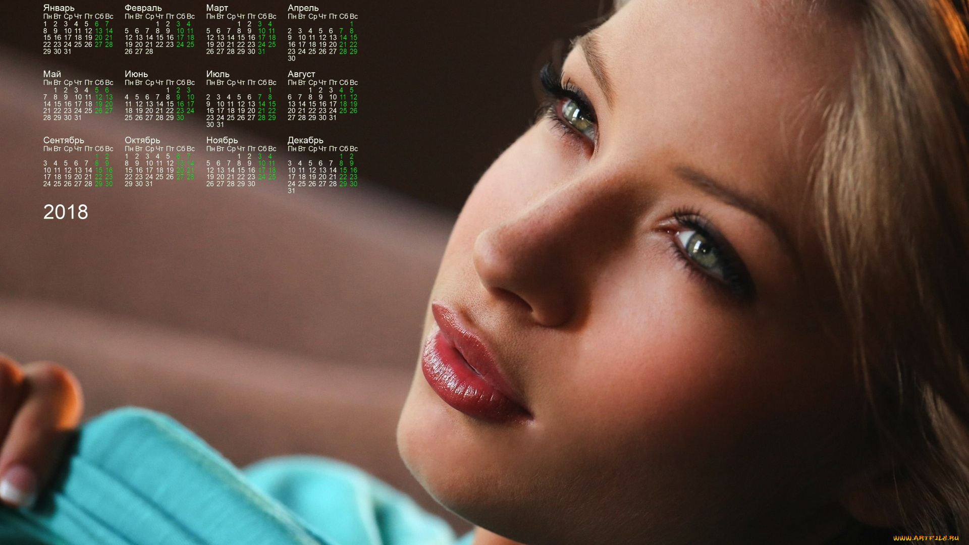 календари, девушки, макияж, лицо