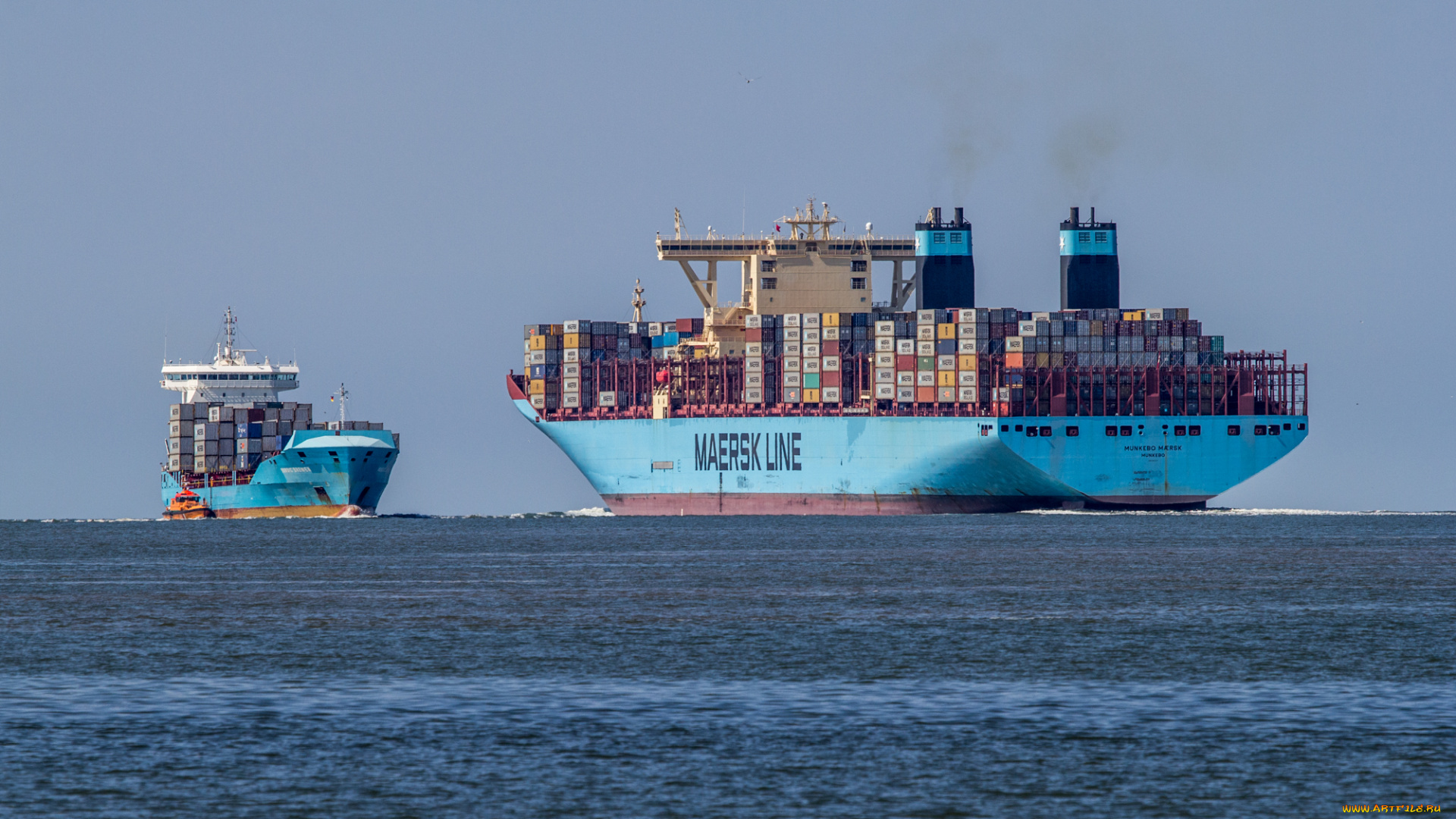 корабли, грузовые, суда, контейнеровоз