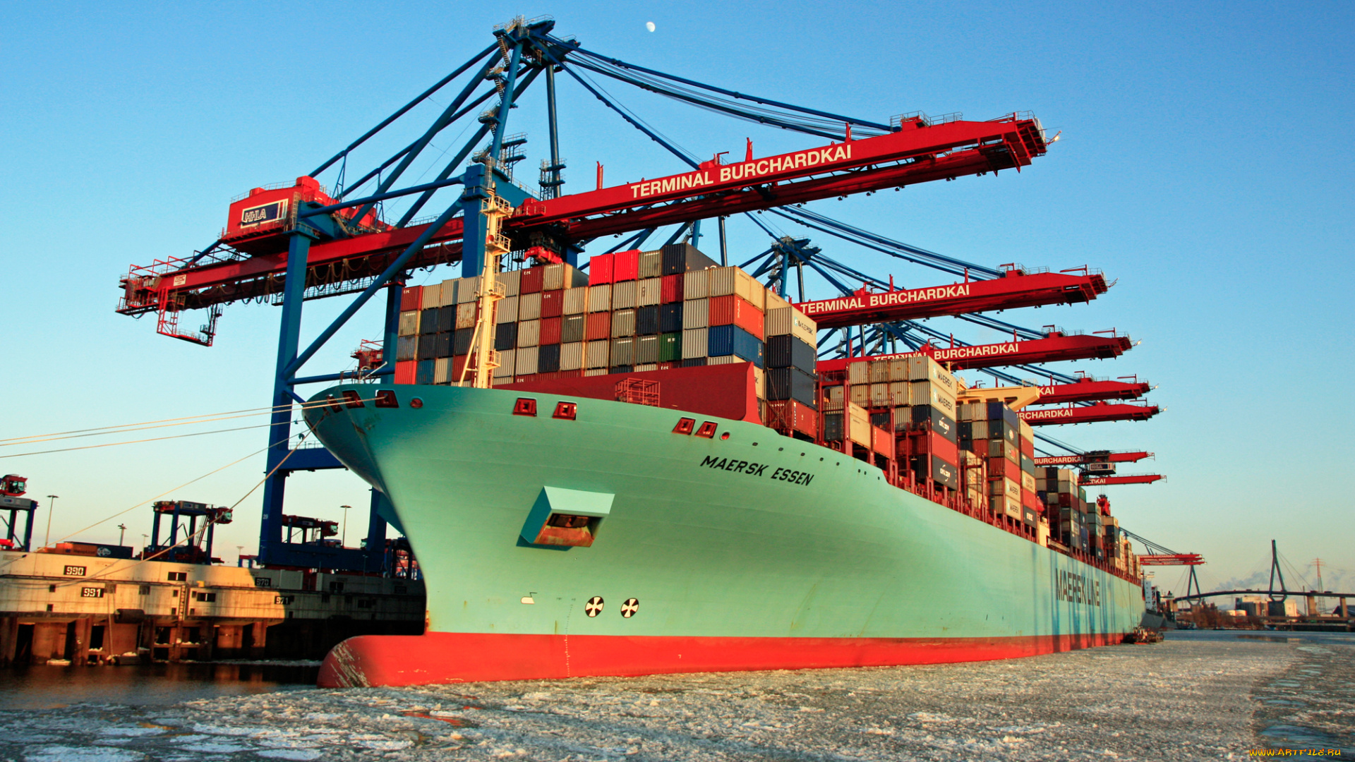 корабли, грузовые, суда, контейнеровоз