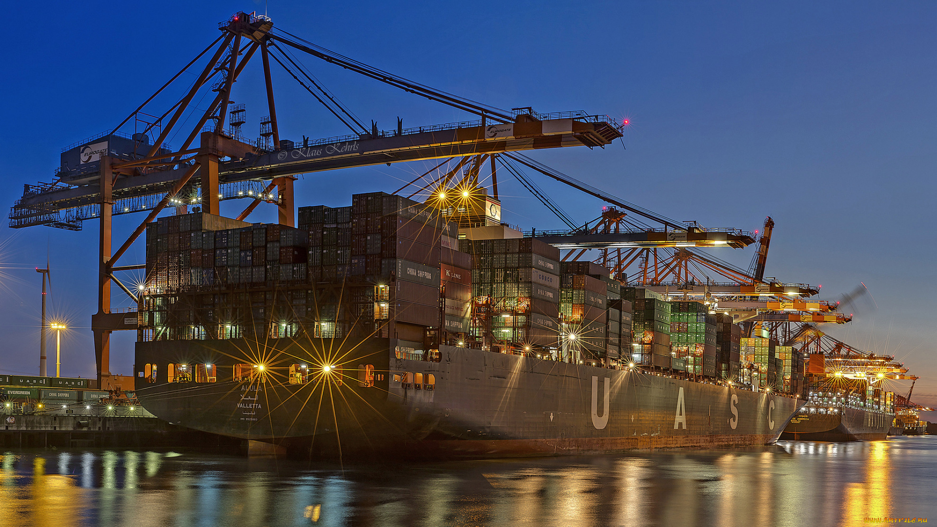 корабли, грузовые, суда, контейнеровоз