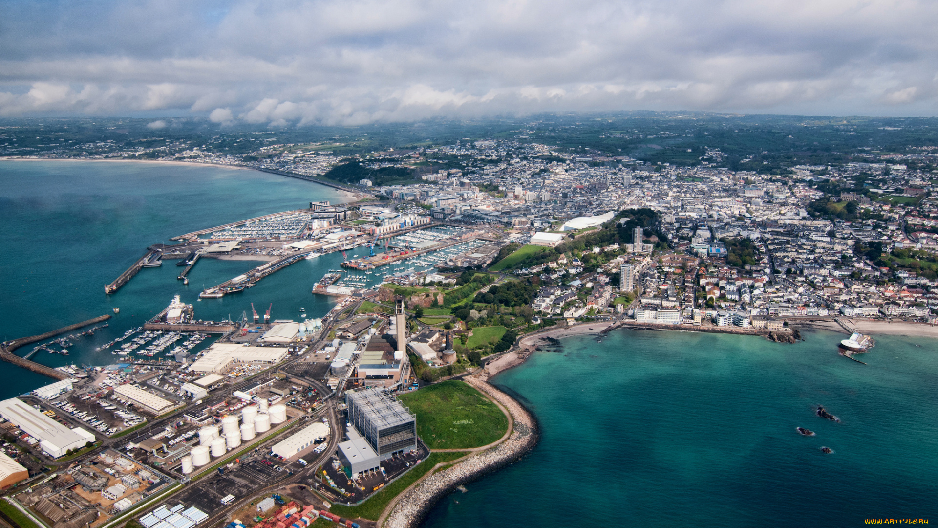la, collette, and, st, helier, , jersey, города, -, панорамы, обзор