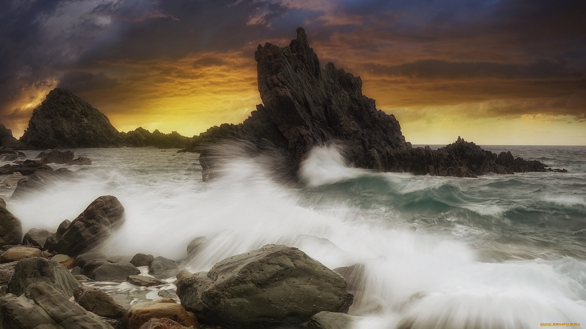 природа, побережье, простор