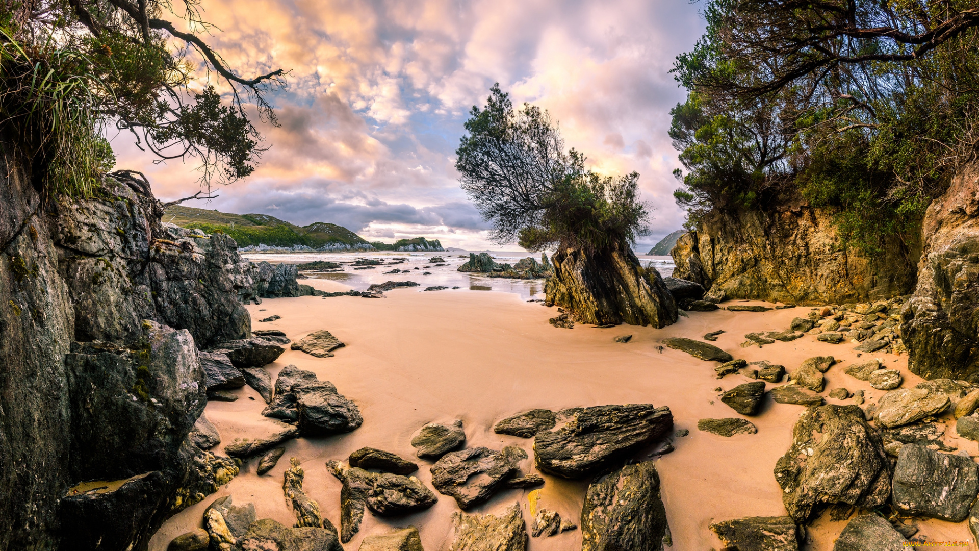 природа, побережье, простор