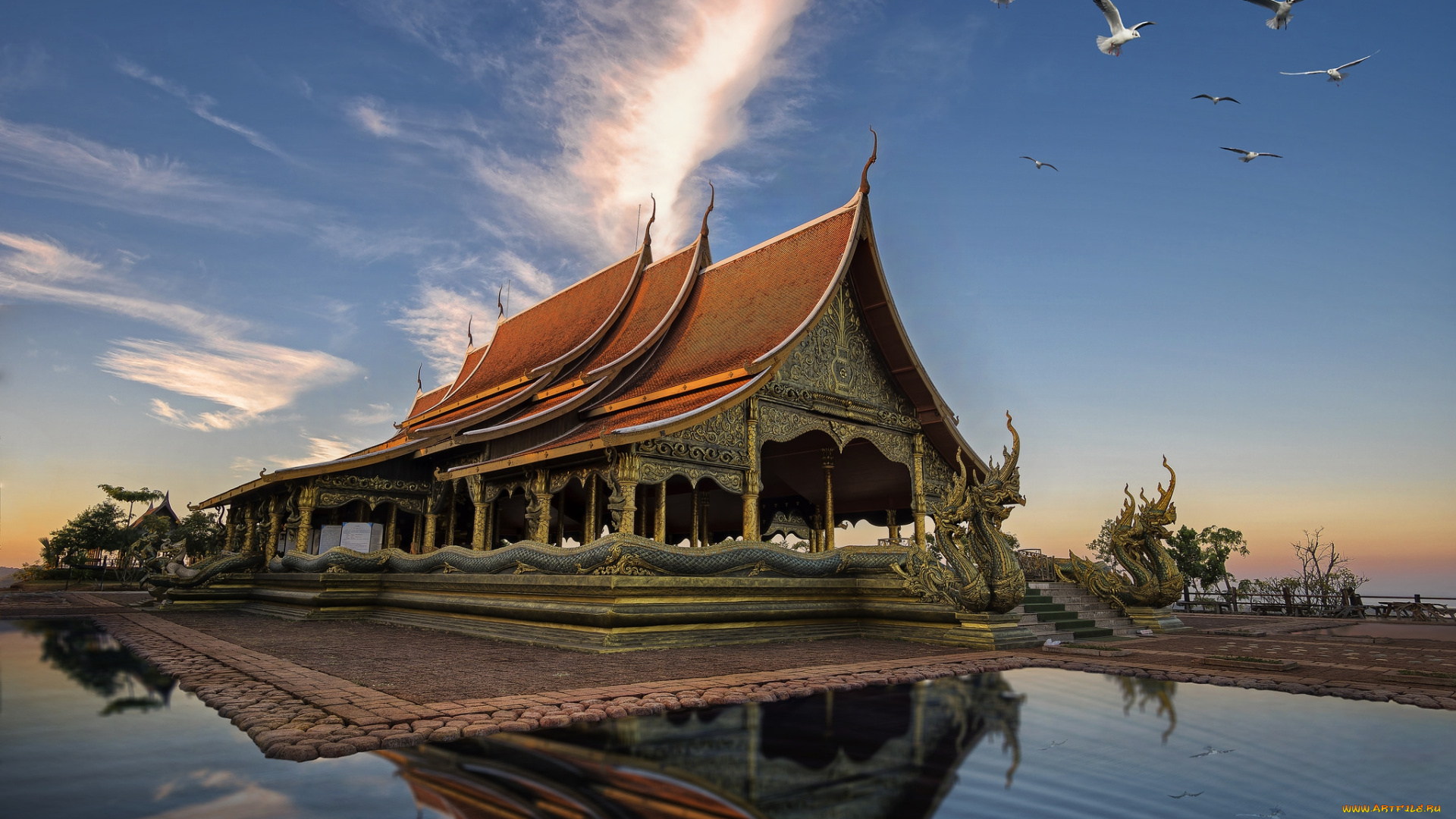sirindhorn, wararam, phu, prao, temple, города, -, буддийские, и, другие, храмы, простор