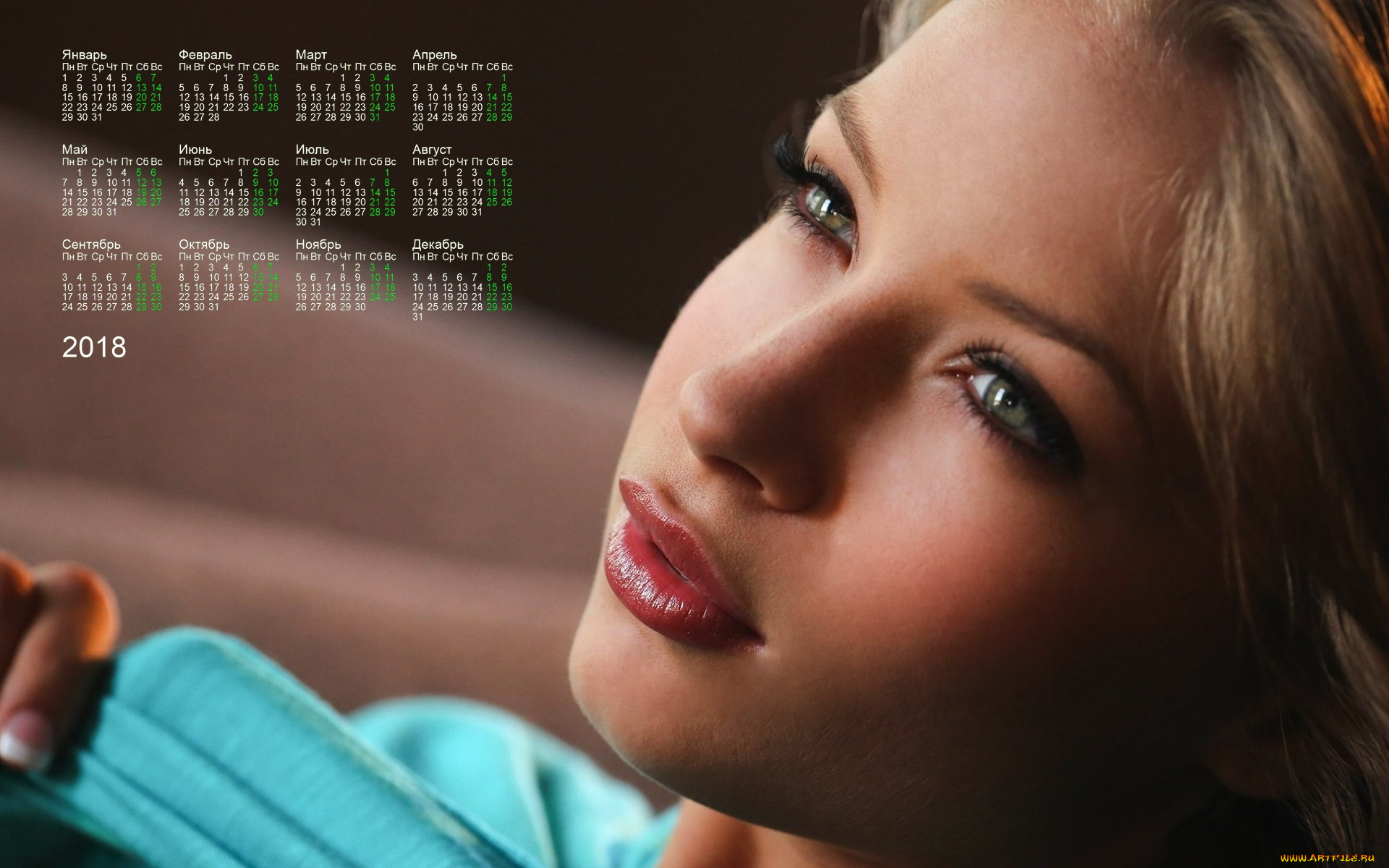 календари, девушки, макияж, лицо