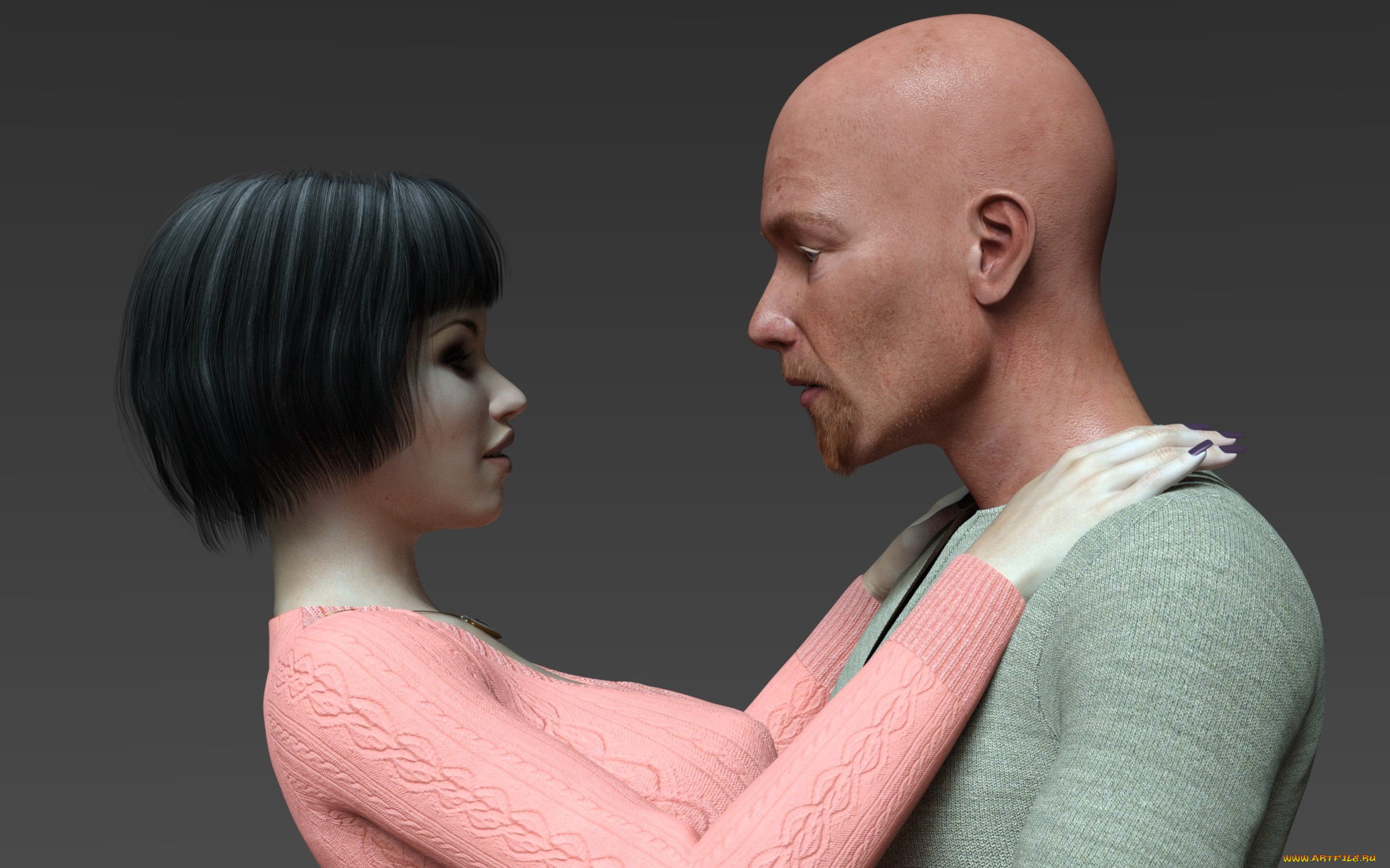 3д, графика, романтика, , romantics, девушка, взгляд, фон