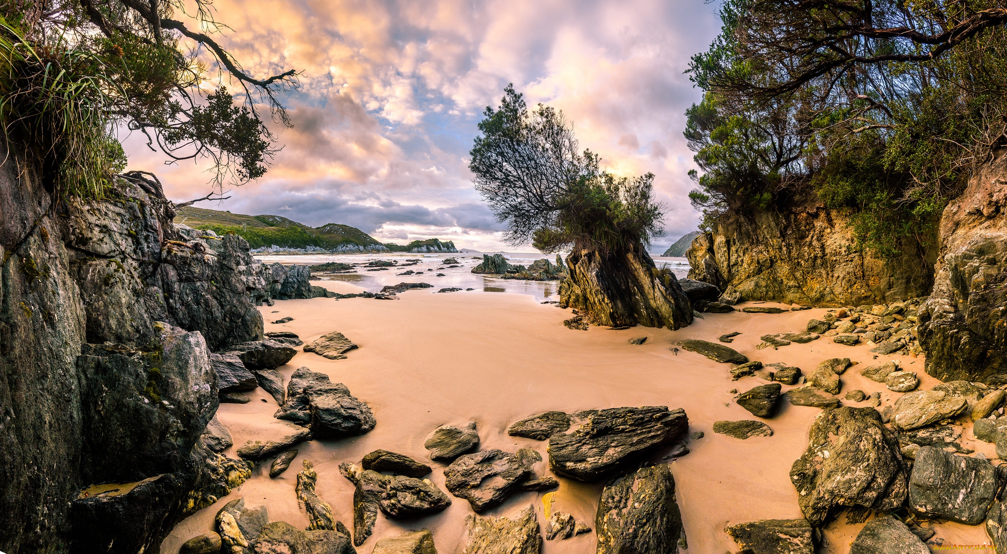 природа, побережье, простор