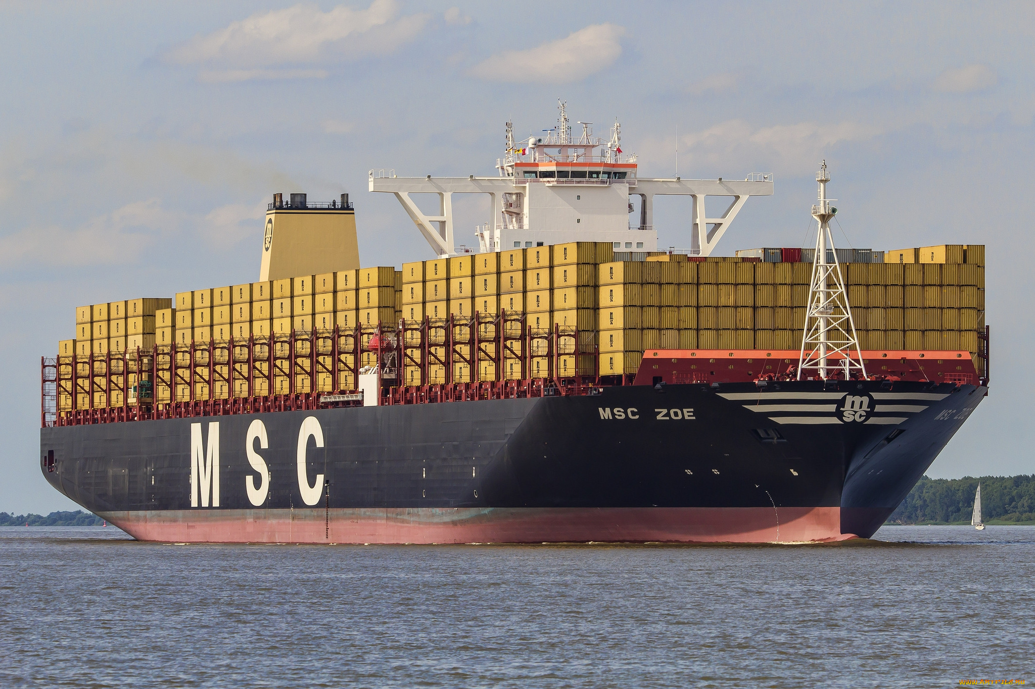 корабли, грузовые, суда, контейнеровоз