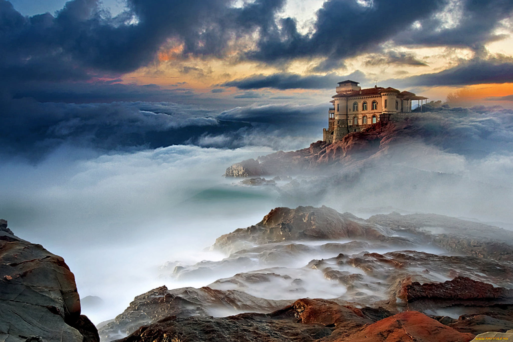 города, замки, италии, побережье