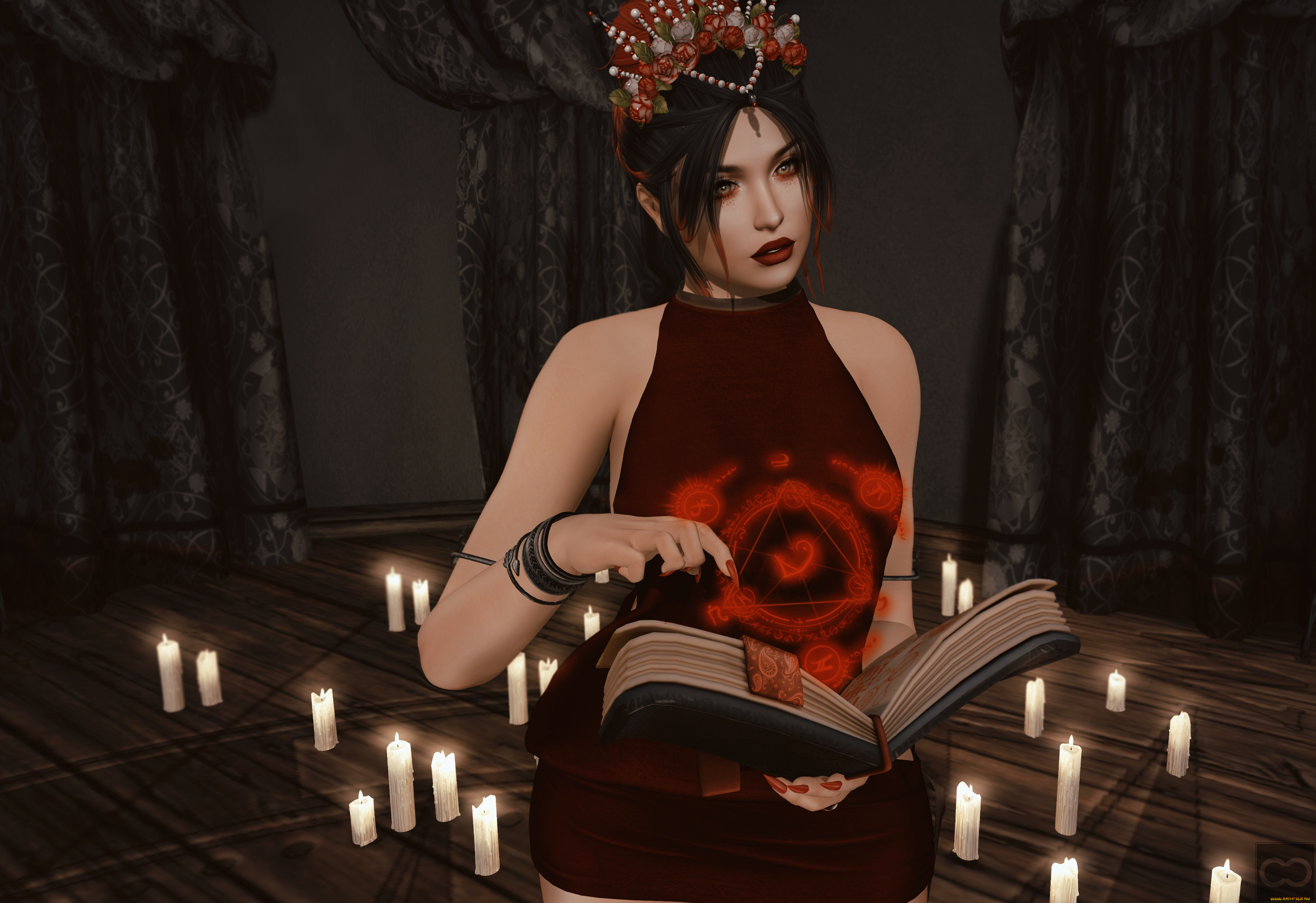 3д, графика, фантазия, , fantasy, девушка, взгляд, фон