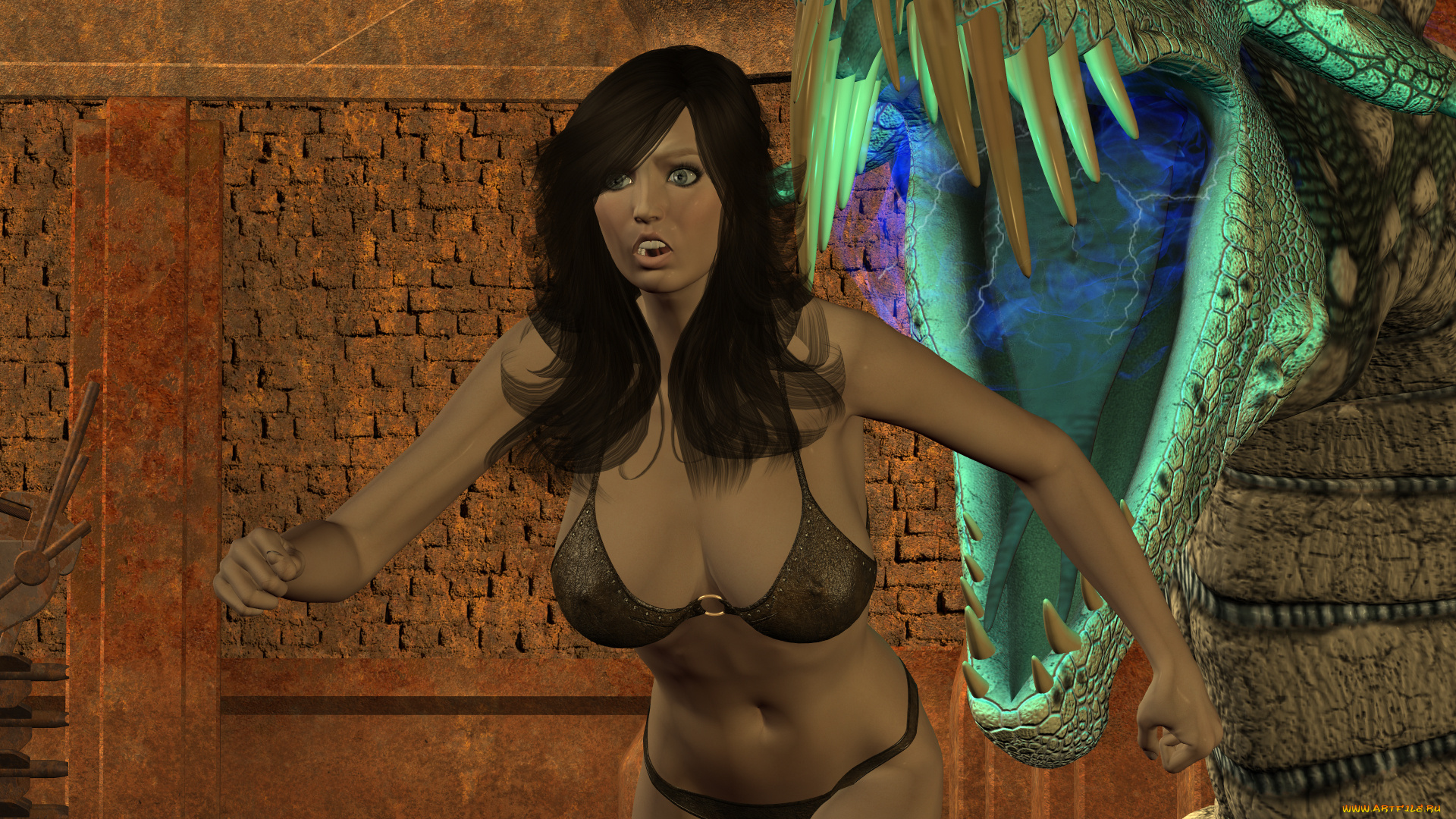 3д, графика, фантазия, , fantasy, фон, взгляд, девушка