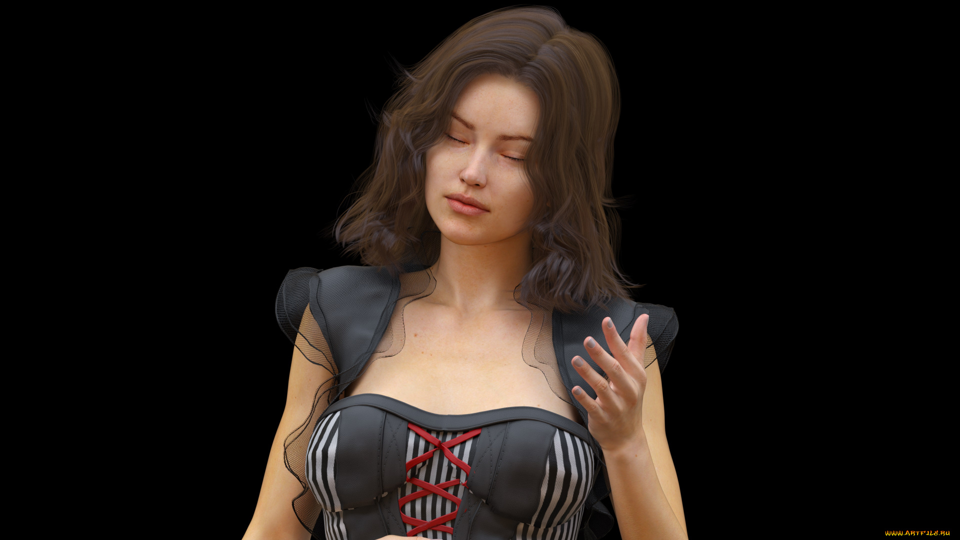 3д, графика, люди, , people, девушка, взгляд, фон