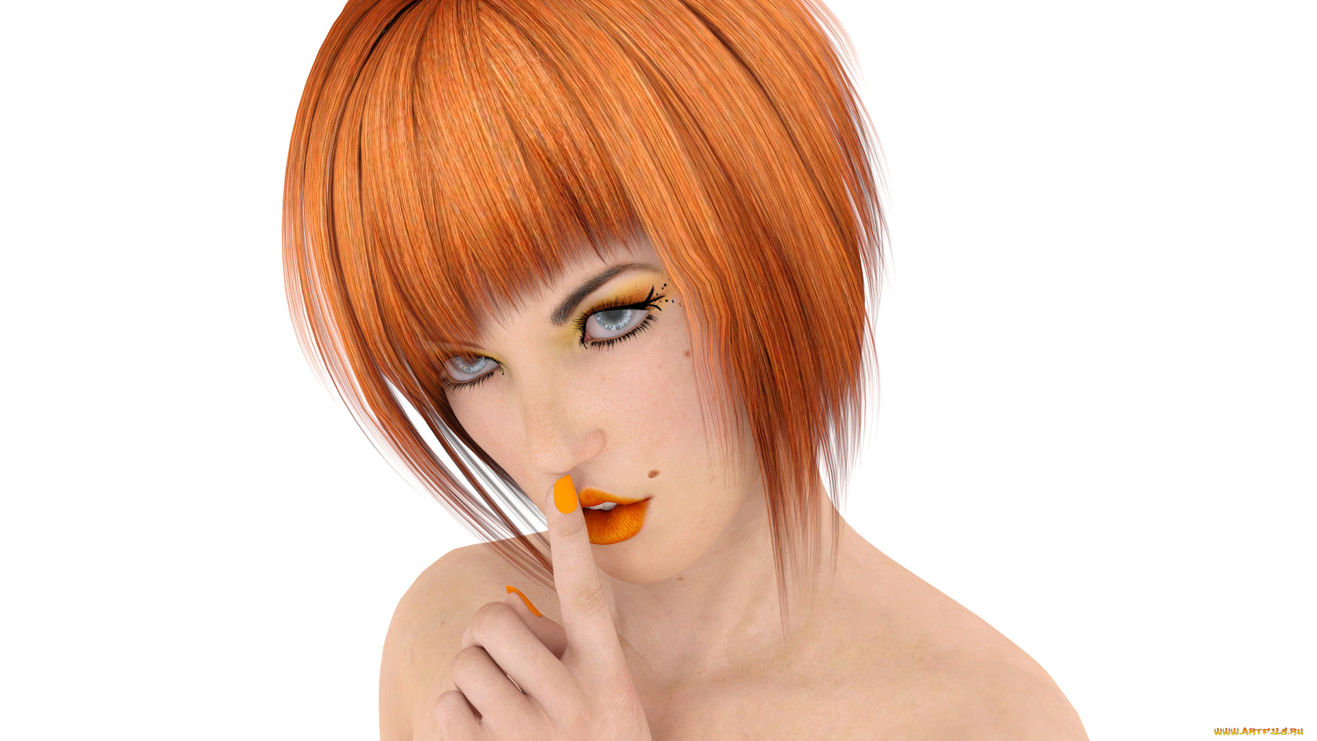 3д, графика, портрет, , portraits, взгляд, фон, девушка