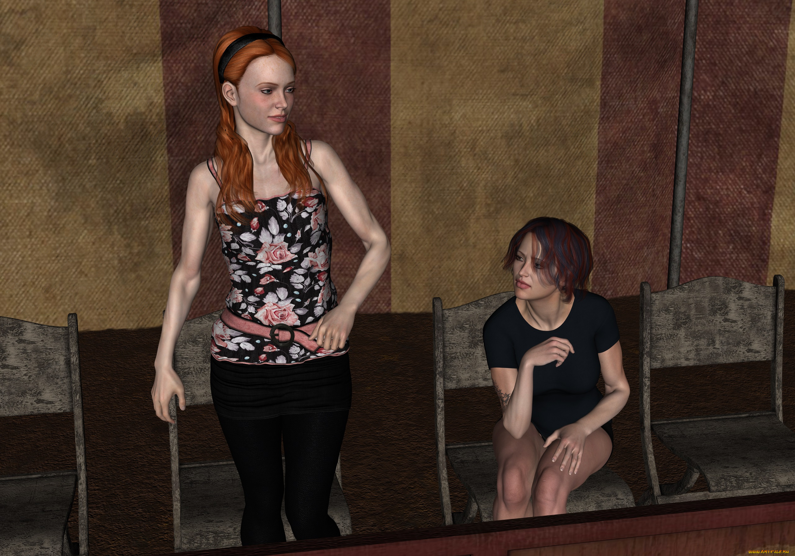 3д, графика, люди, , people, фон, взгляд, девушки