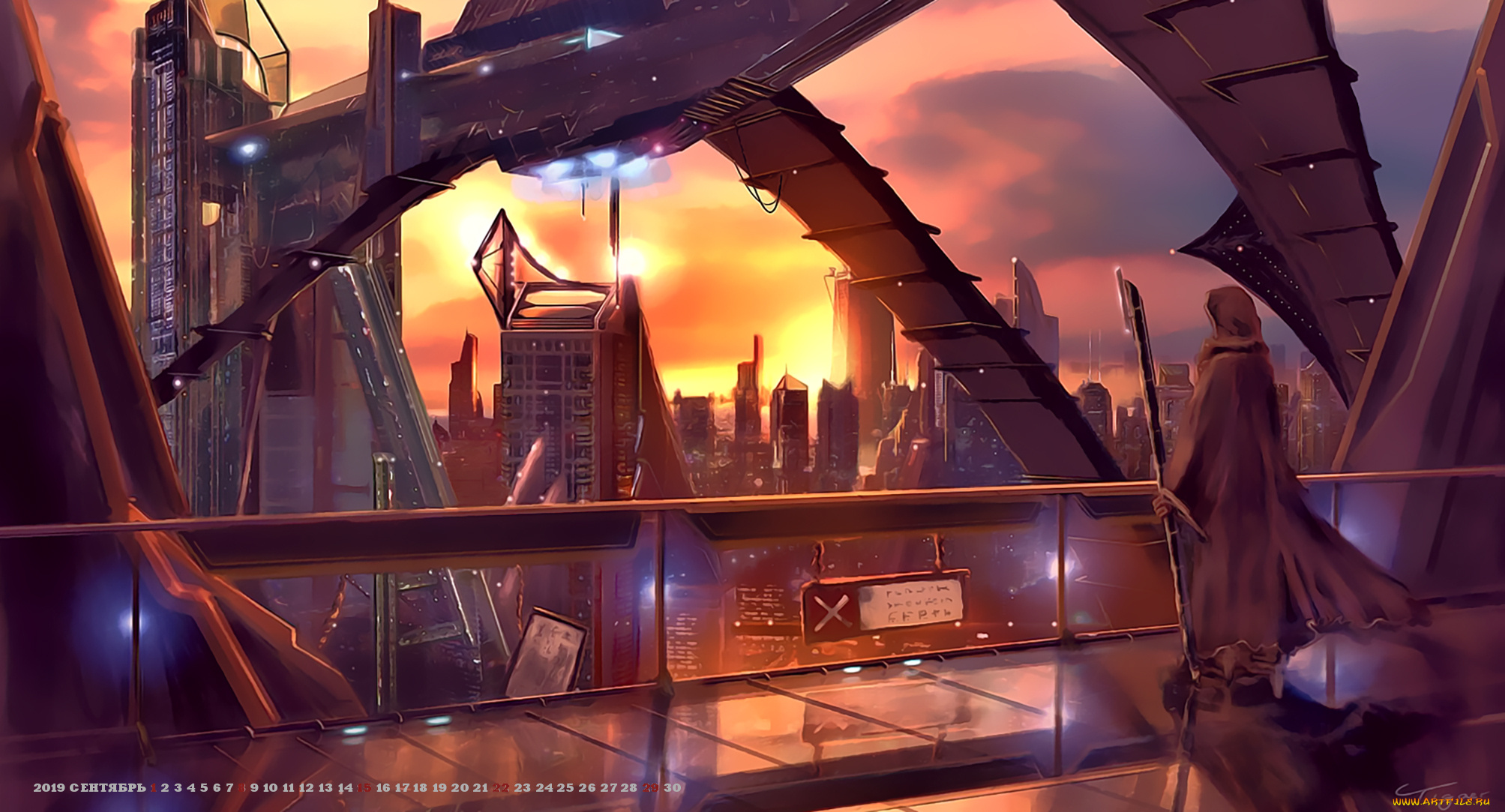 календари, фэнтези, 2019, calendar, строение, человек, сооружение, город